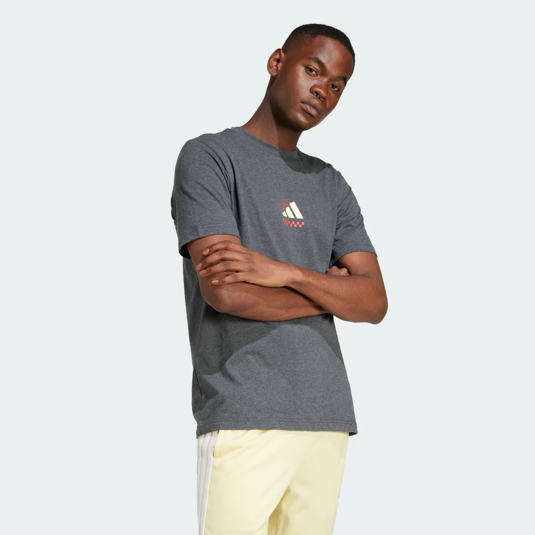 Thumbnail 2 de Adidas Camiseta Lounge Pizza Graphic Gris