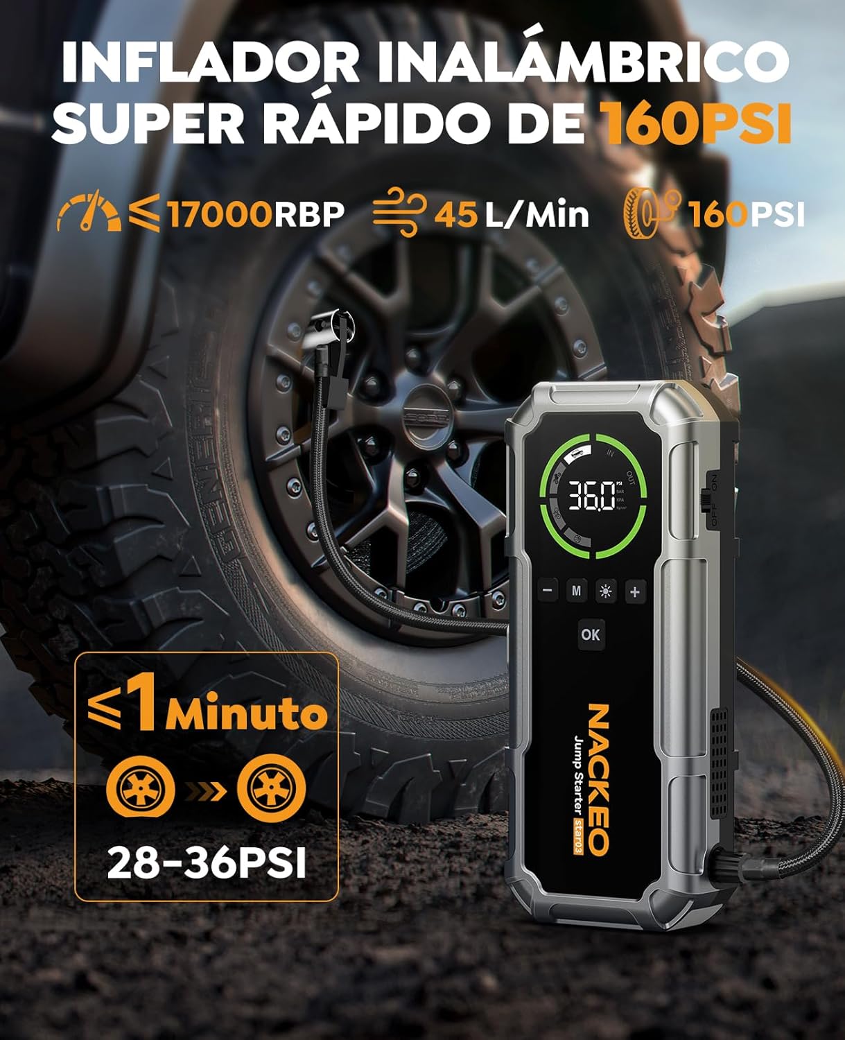 Thumbnail 2 de Arrancador de Baterías 8000A con Compresor 160 PSI