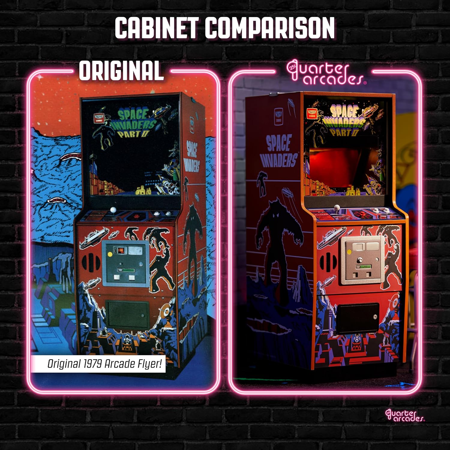 Detalle de Quarter Arcades NS4272 Space Invaders II – drewniana miniaturowa szafka 1/4