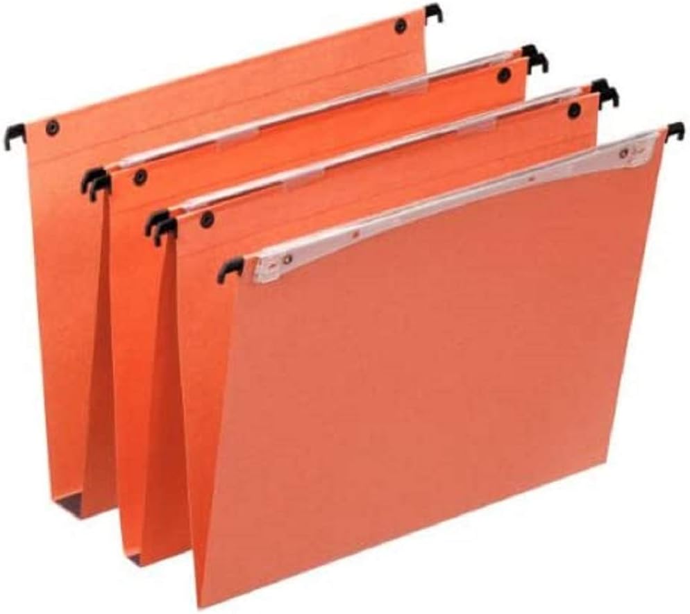 Detalle de Esselte Dual Dossiers Suspendus A4 Latéraux – Lot de 25, Orange (21629)