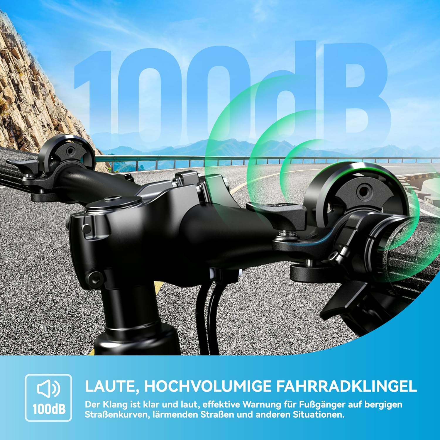 Thumbnail 3 de Greallthy Fahrradklingel – kompatibel Ø 19–25,4 mm, extrem laut und robust