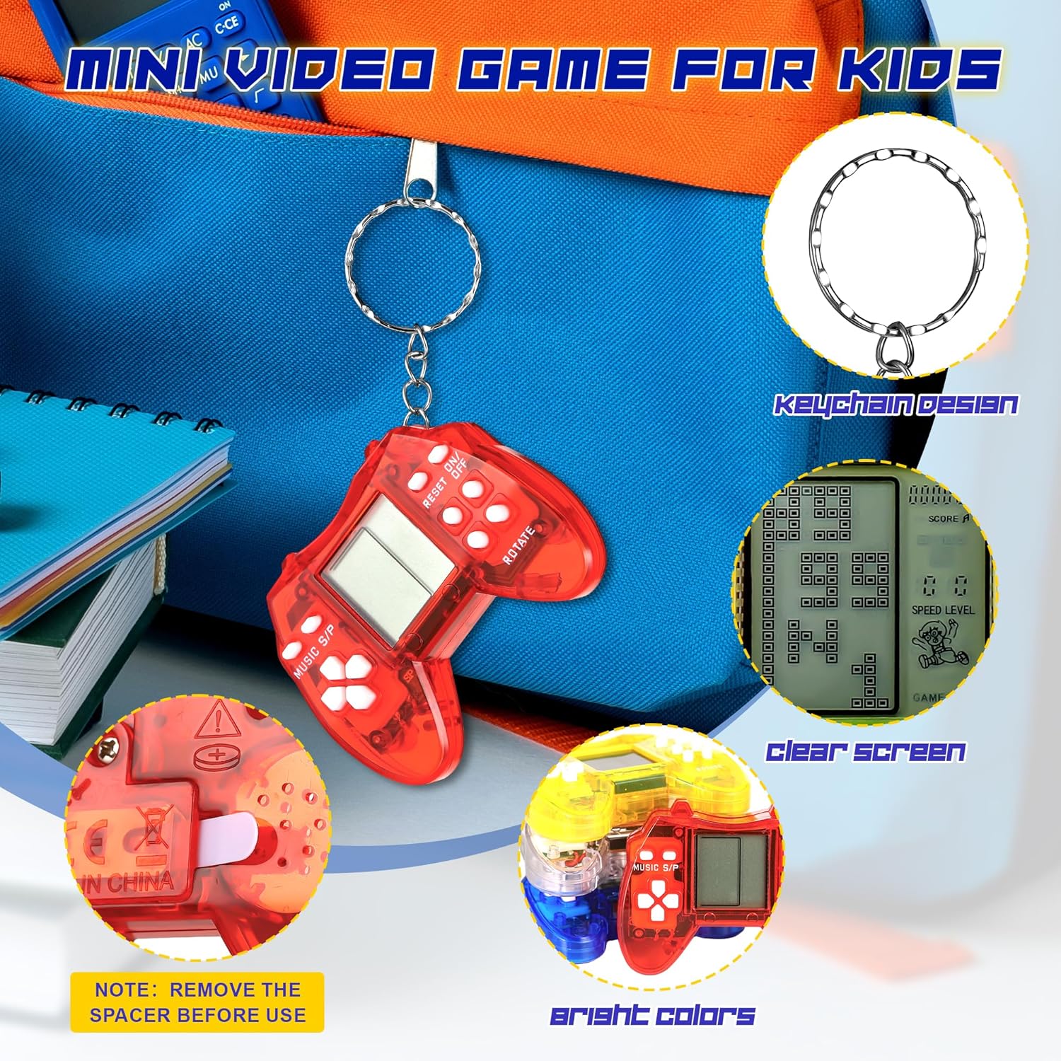 Thumbnail 3 de Starvortex Video Games Party Bag Fillers – Classic Retro Mini Game Keyrings