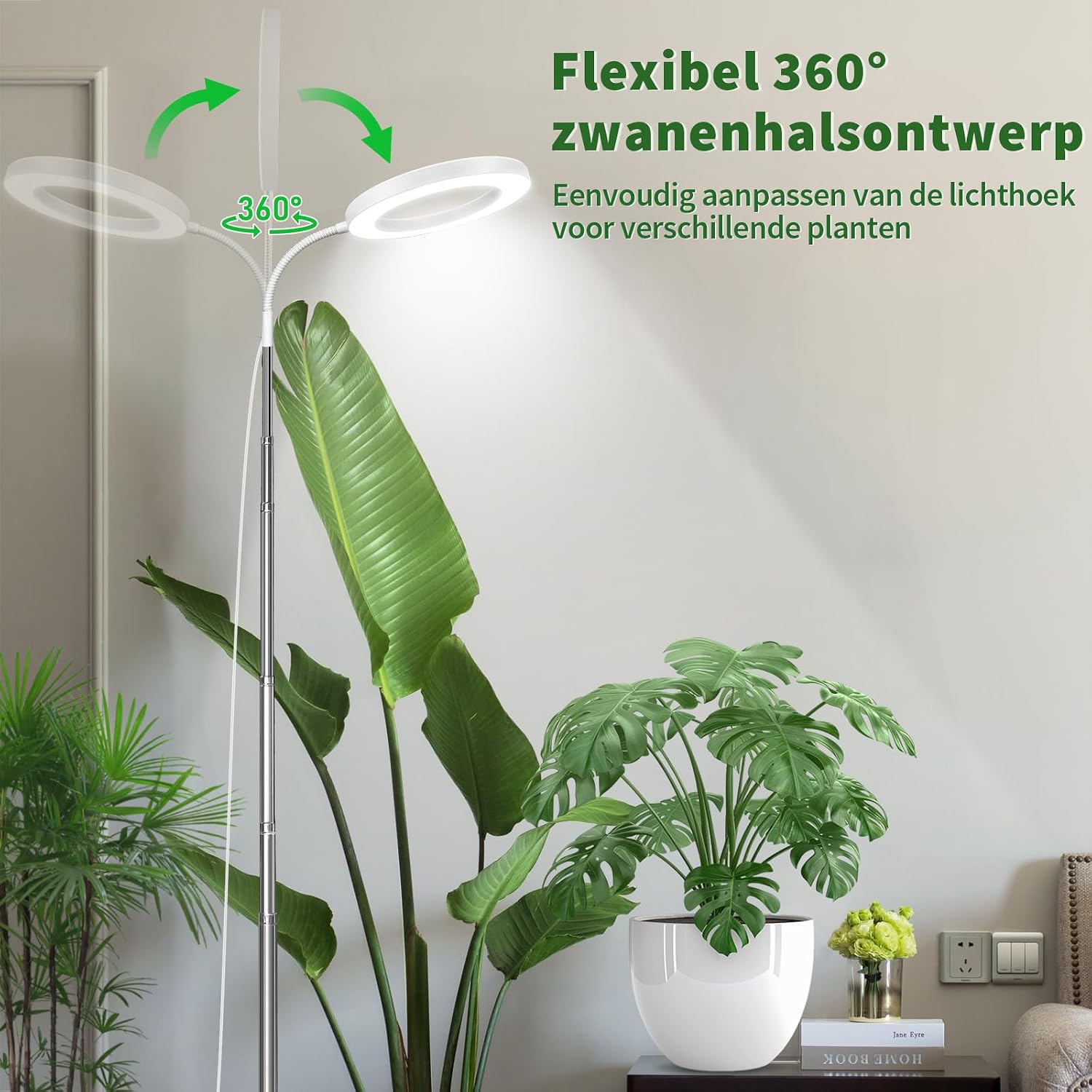 Detalle de INTERESTIME INT-PL160-W1 LED-plantenlamp, 72 leds, volledig spectrum en timer