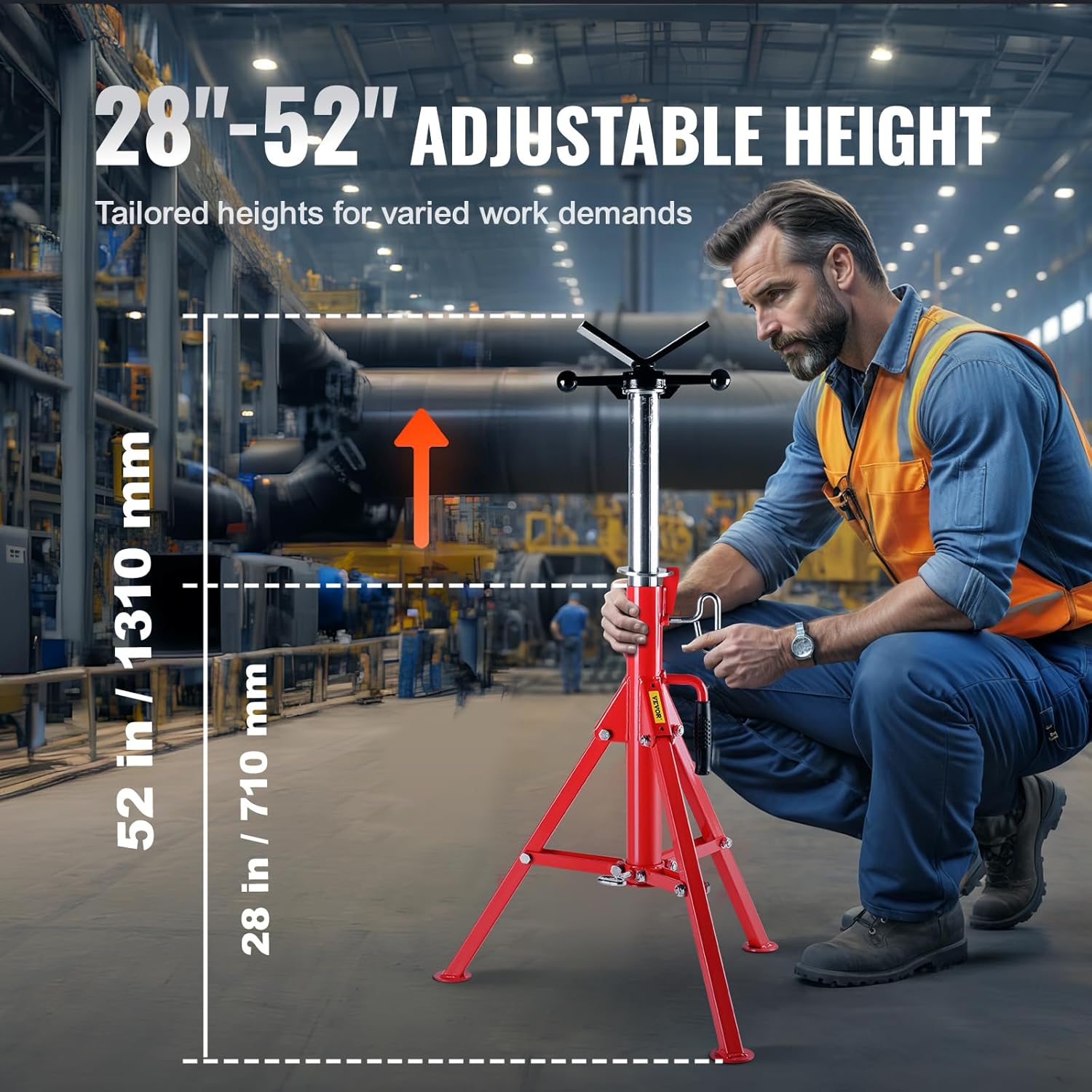 Detalle de VEVOR V-Head Pipe Stand 2500 lbs Capacity