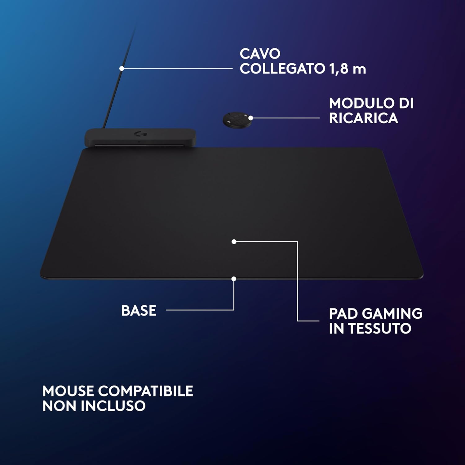 Thumbnail 5 de Logitech G POWERPLAY 2: tappetino di ricarica wireless per mouse gaming compatibile G