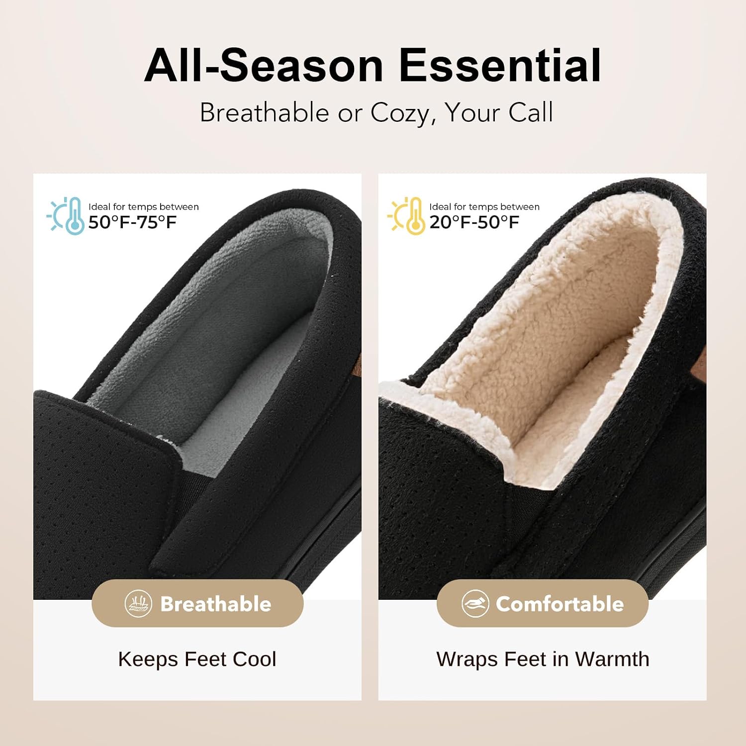 Detalle de VeraCosy memory foam moccasin slippers