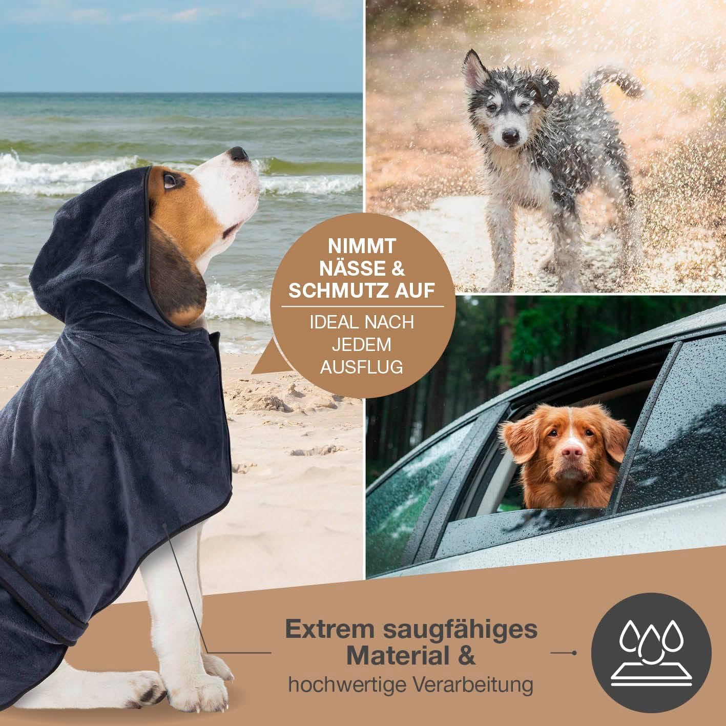 Detalle 1 de FLUFFINO Hundebademantel Dunkelblau Gr. M