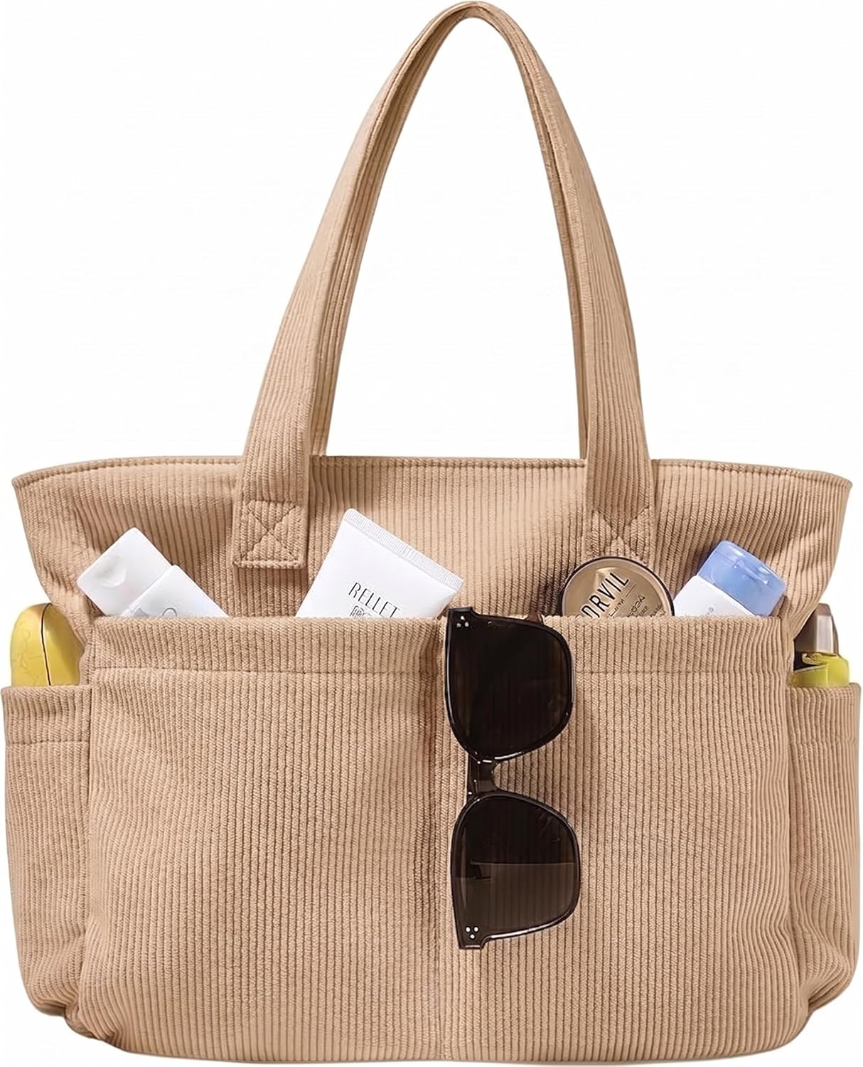 Thumbnail 6 de LOTEZAVA Cordtasche Damen – Große Strandtasche mit Reißverschluss und Mehrfachtaschen