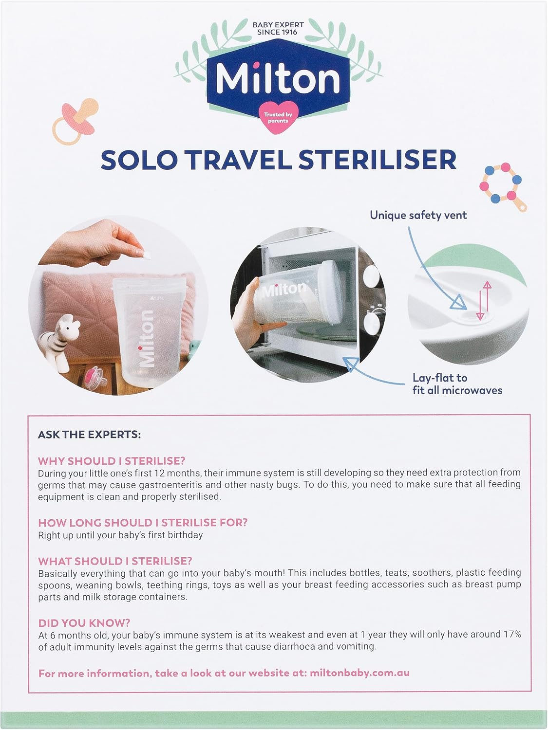 Thumbnail 2 de Milton Solo Travel Steriliser 2 in 1