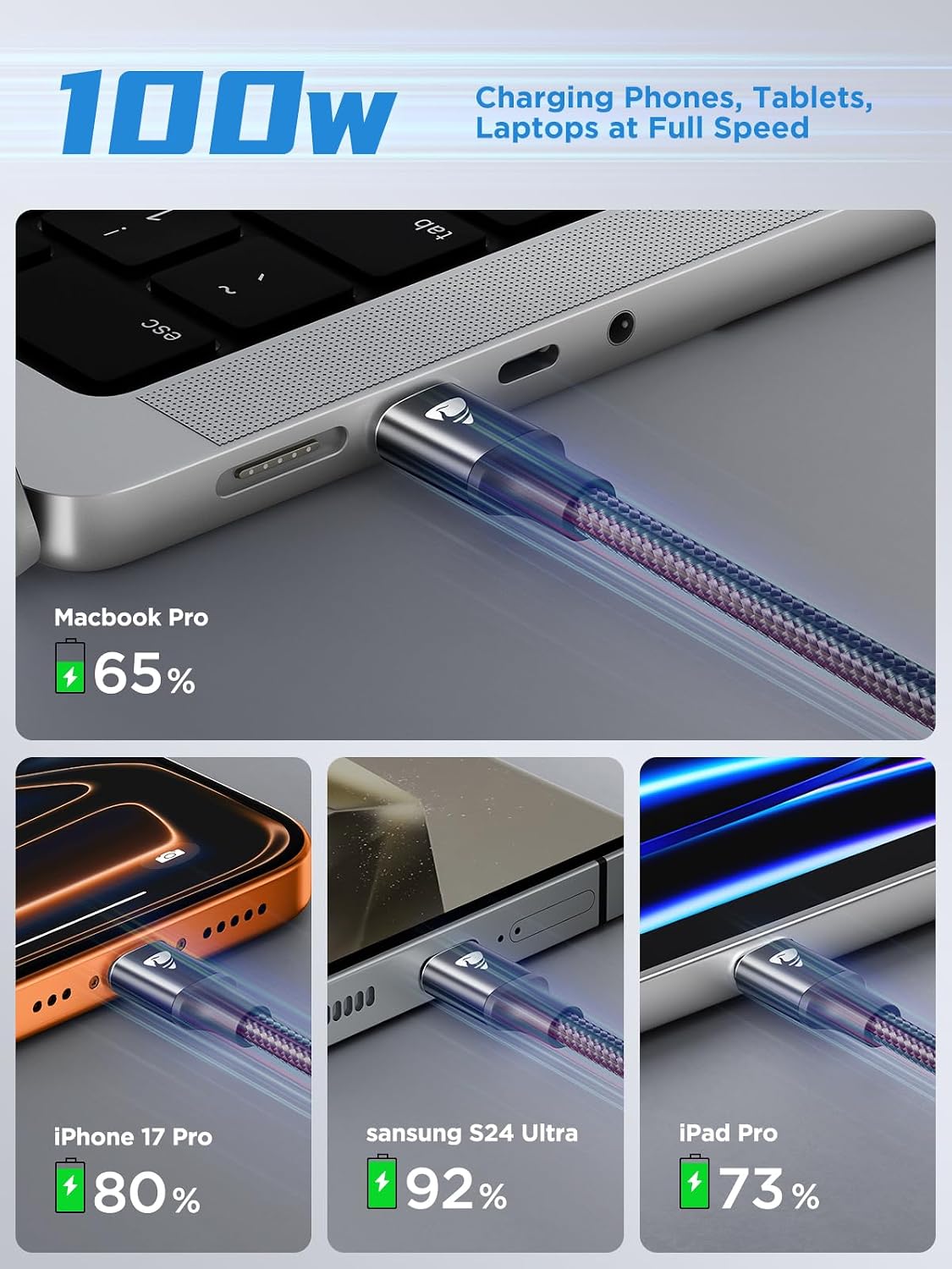 Detalle de Aioneus USB-C Charging Cable, 10 ft
