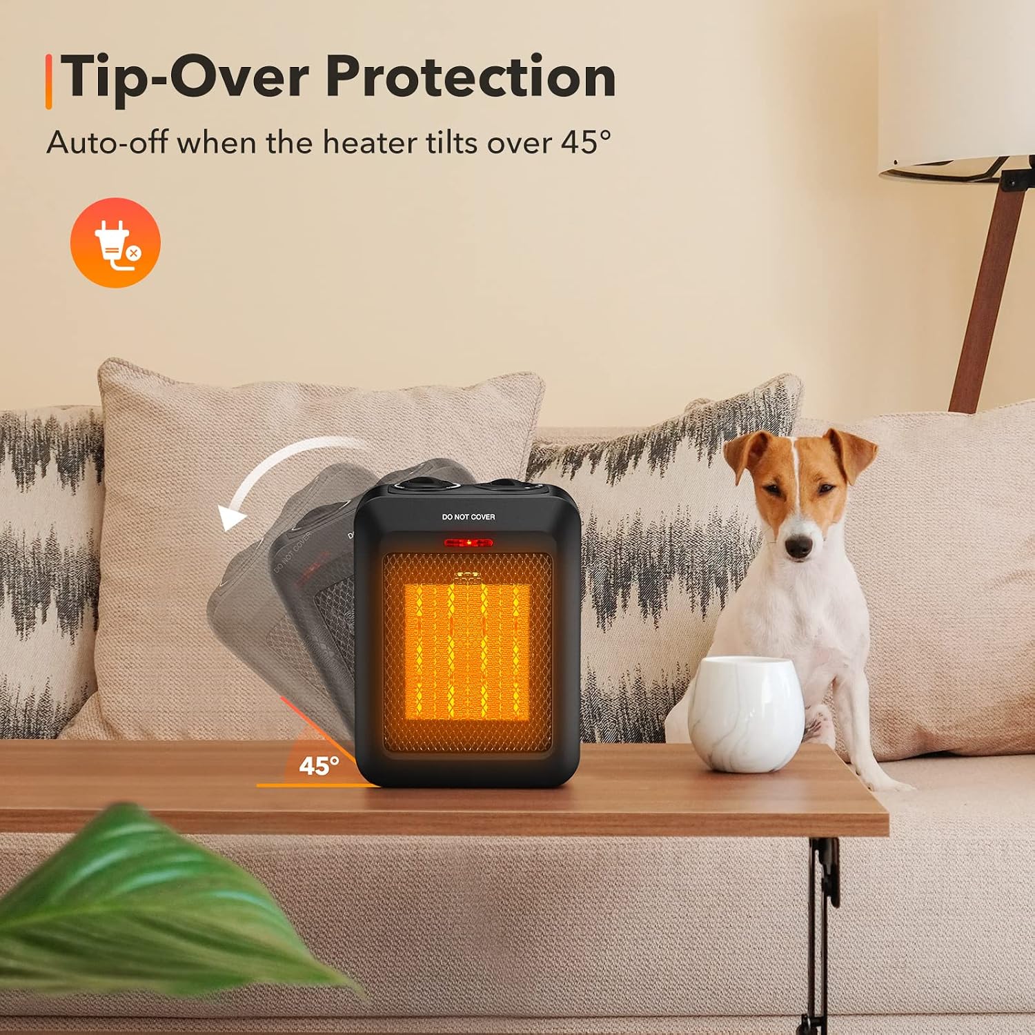 Thumbnail 6 de Brightown PTC-1901 Ceramic Space Heater, 1500W/750W, Fan Mode and Safety Shut-Offs