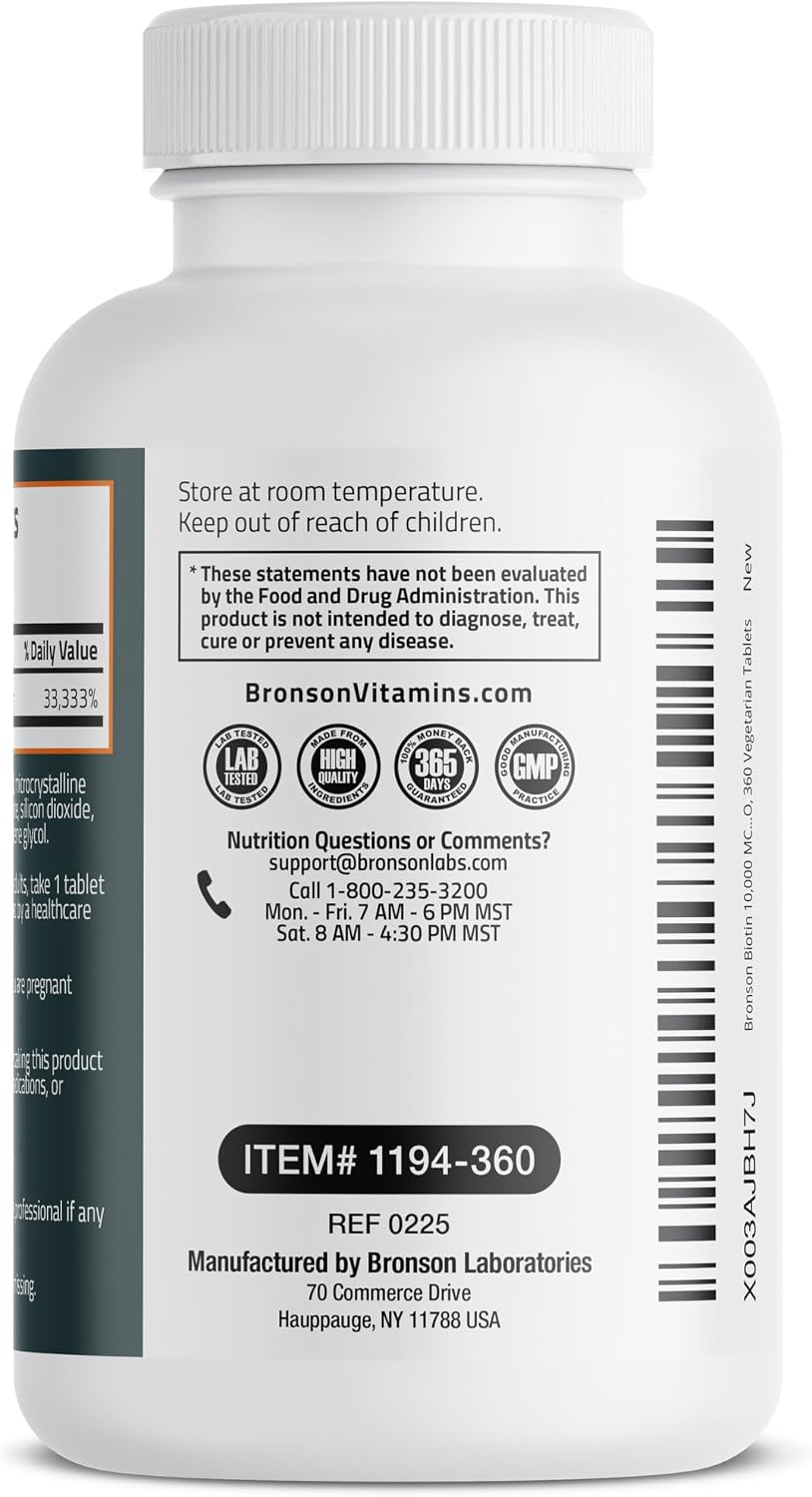 Detalle de Bronson Biotin Supplement, 360 Tablets