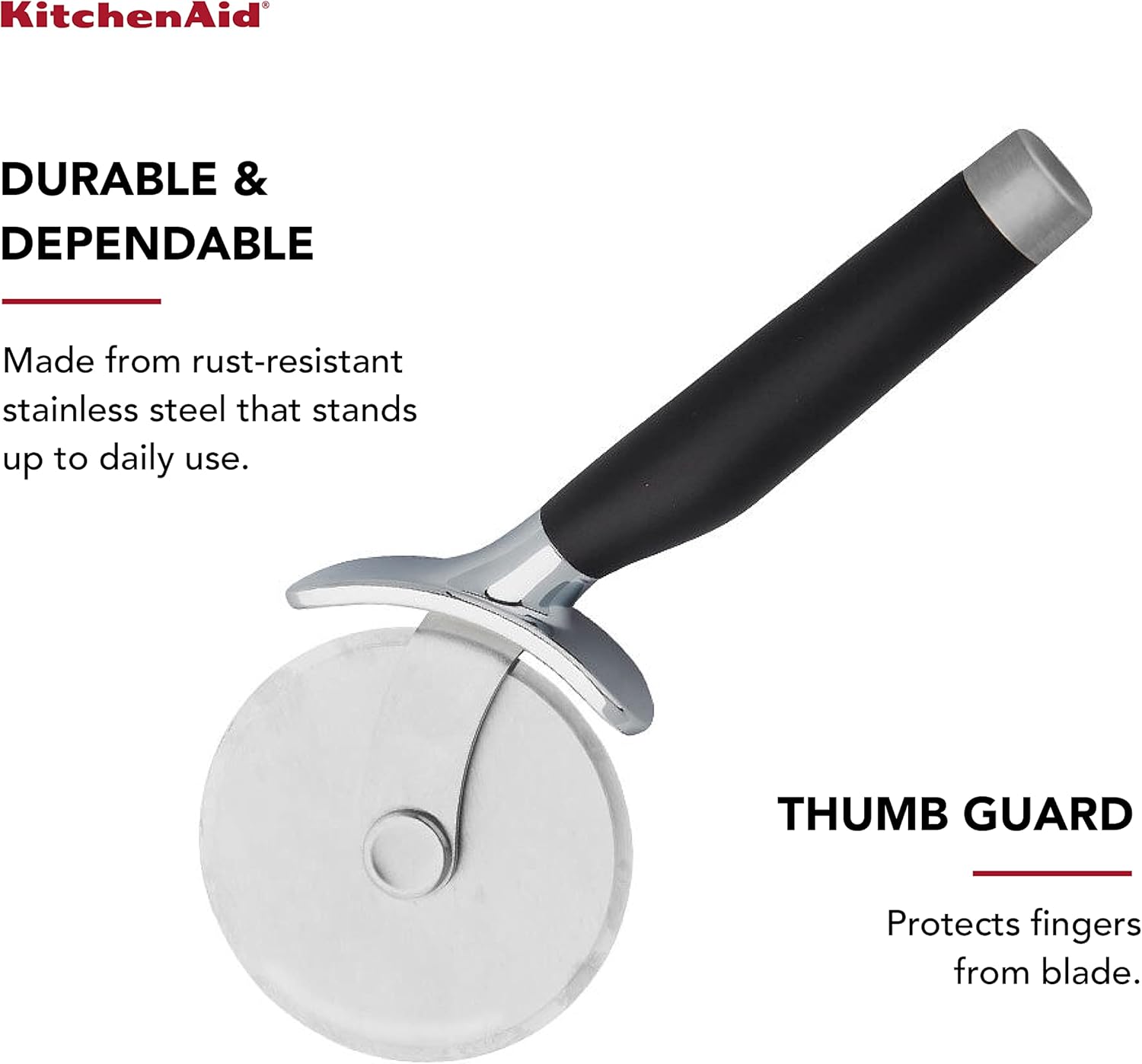 Thumbnail 5 de KitchenAid Classic Pizza Wheel with Built-In Finger Guard (9-Inch) in Black