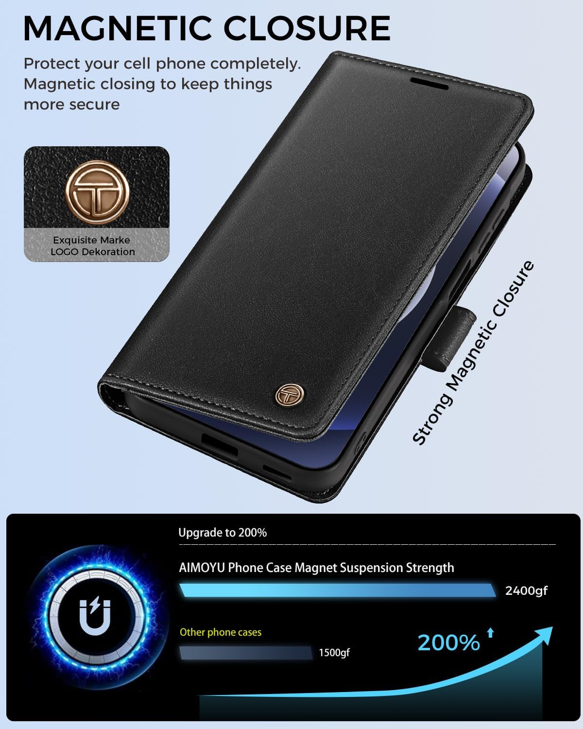 Detalle 2 de AIMOYU iPhone 12 Case Leather Wallet