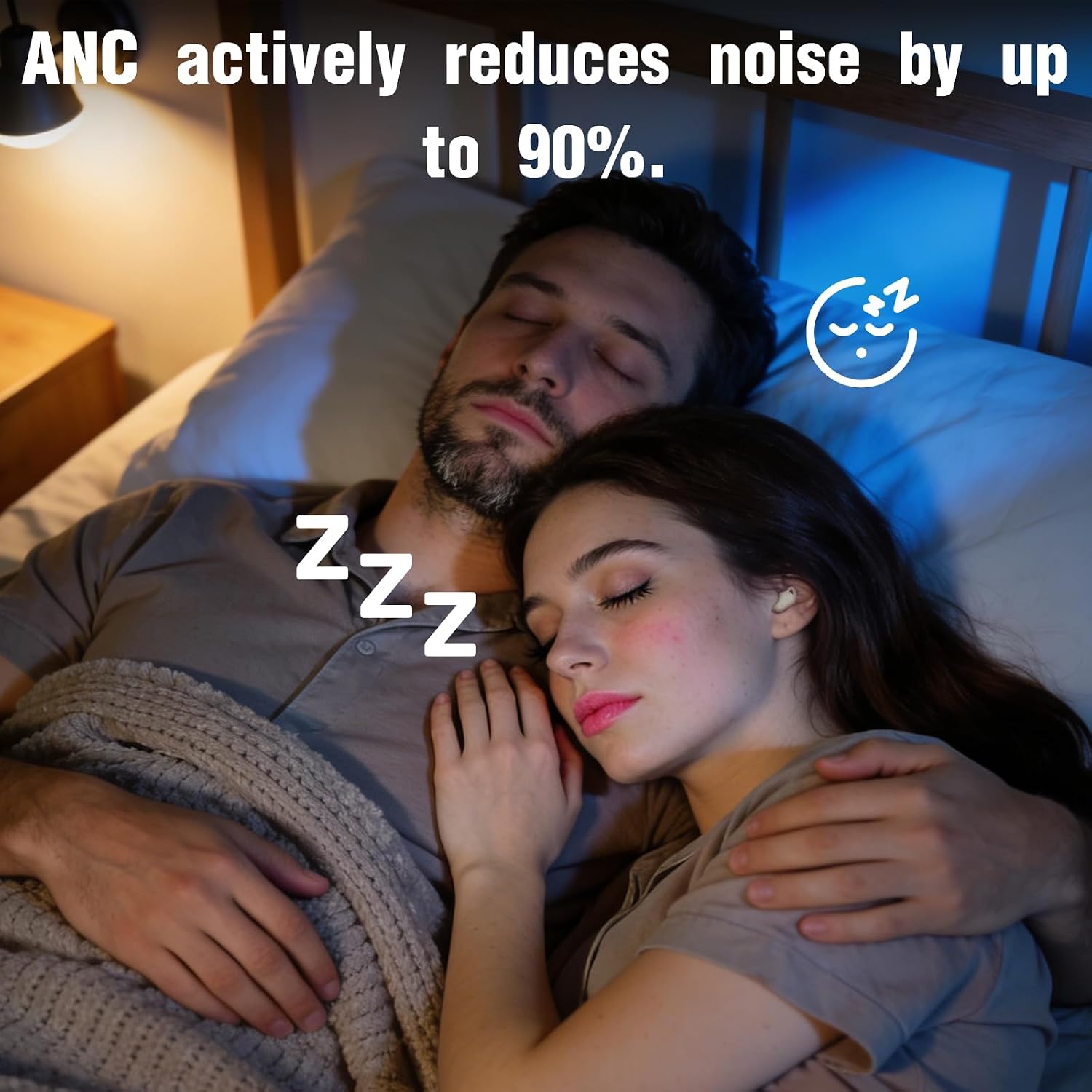 Detalle de MONODEAL Schlafkopfhörer: Adaptive ANC, Bluetooth 5.4 und Druckfreier Schlafkomfort für Seitenschläfer