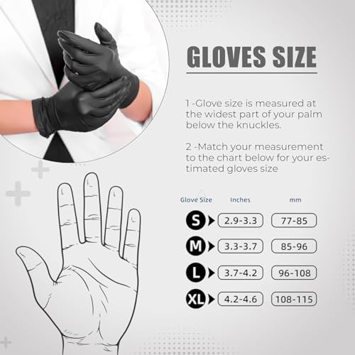 Thumbnail 2 de PRAIMA Black Nitrile Disposable Gloves – Large, Pack of 200 (Latex-Free, Powder-Free)