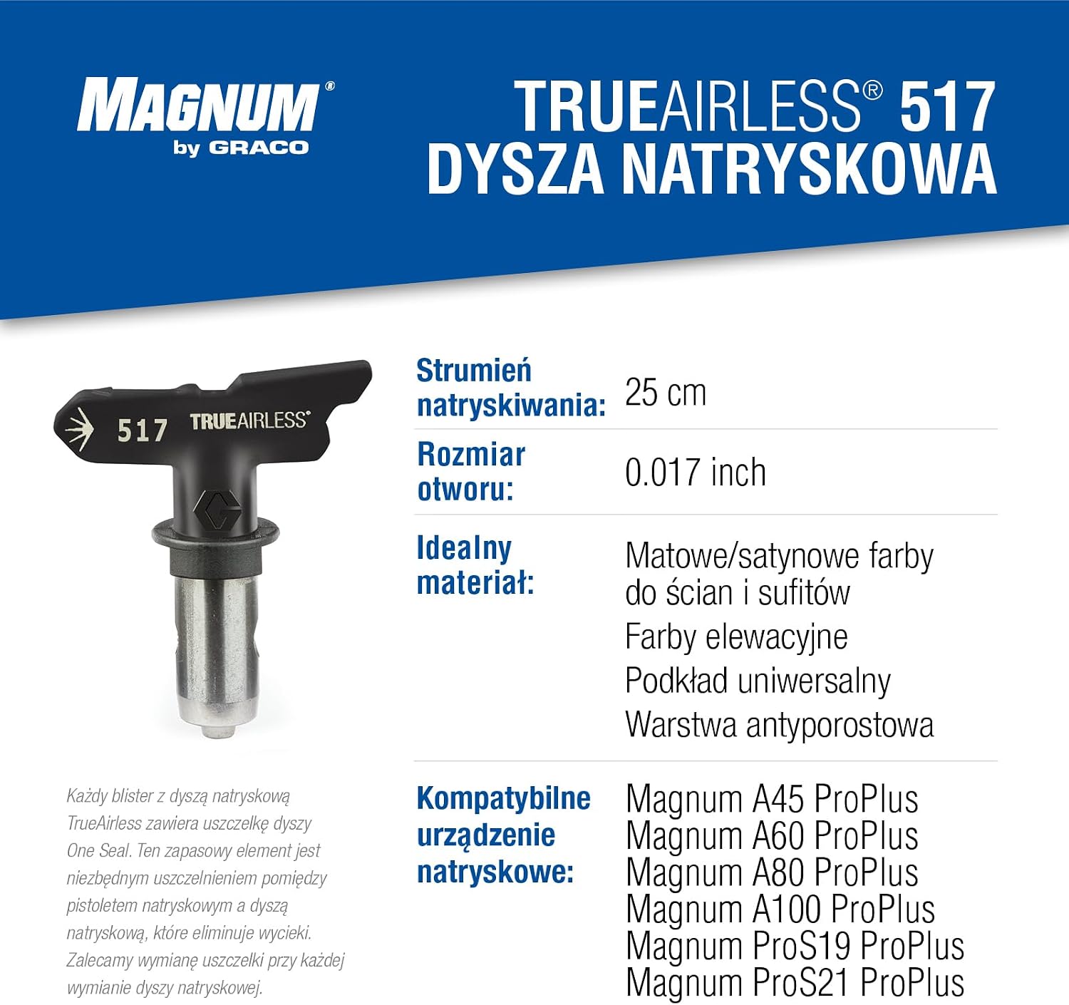 Detalle de Graco TRA517 TrueAirless 517 – odwracalna dysza natryskowa, strumień 25 cm