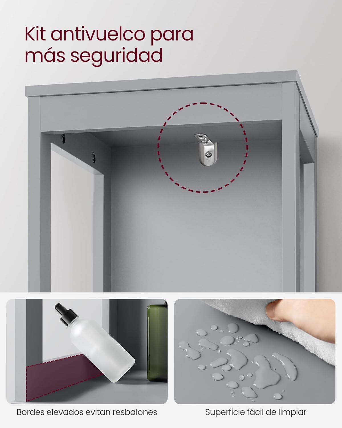 Thumbnail 5 de VASAGLE Mueble de baño con 2 cajones y compartimentos