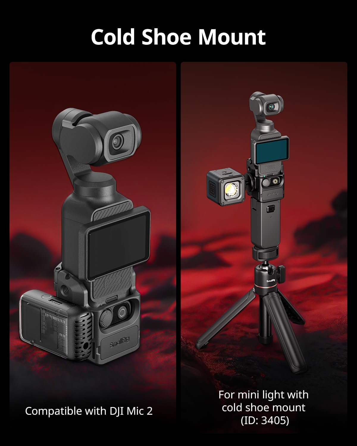 Detalle de SMALLRIG Expansion Adapter Accessory 5072 for DJI Osmo Pocket 3 (aluminium protective cage with cold shoe)