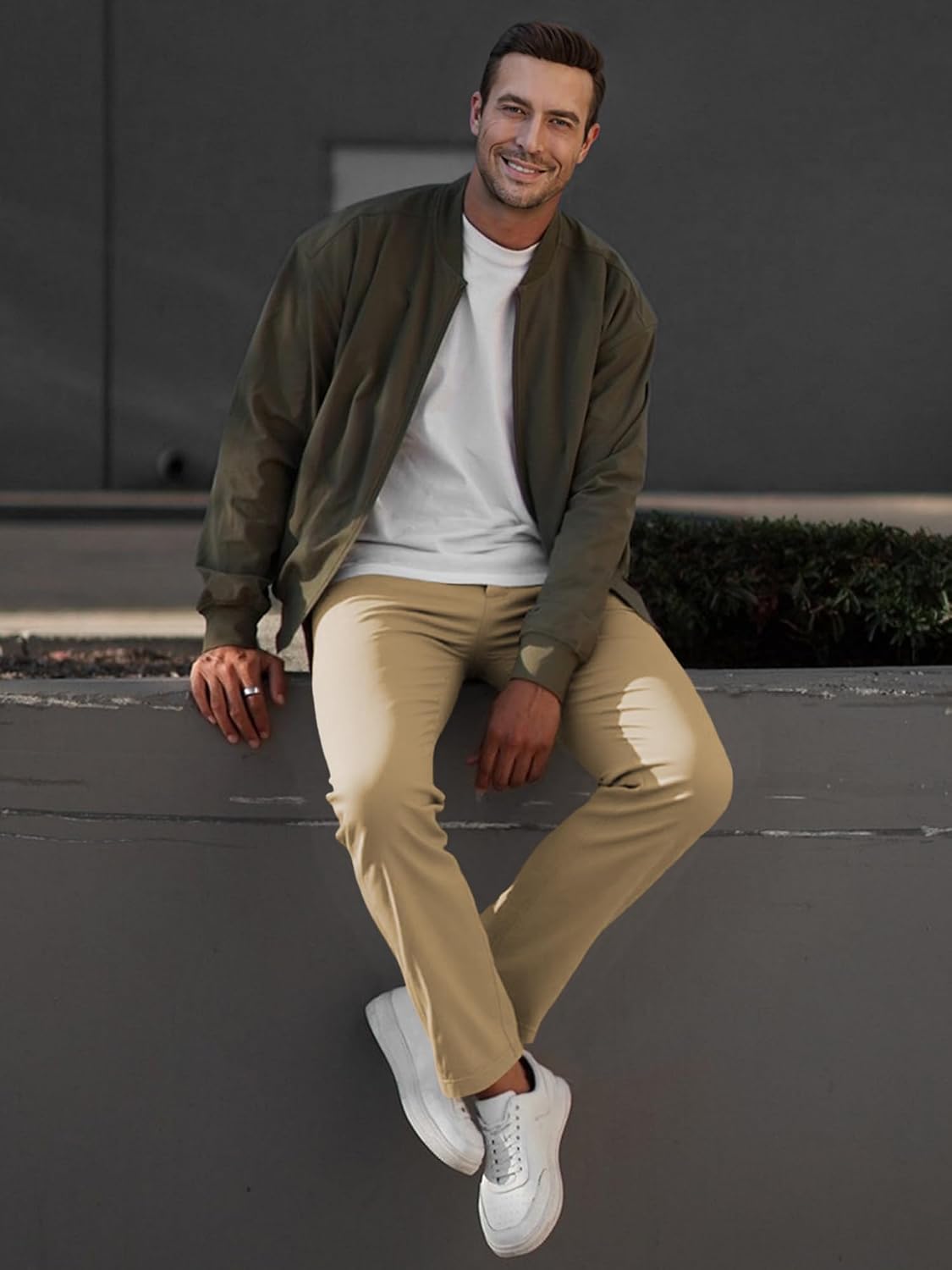 Detalle de JMIERR Baumwolle Chino Hose Herren Stretch Cargo – Schlankes Slim Fit Modell mit Elastischer Taille