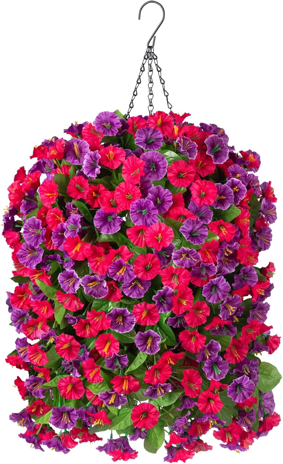 Thumbnail 6 de INXUGAO Artificial Morning Glory Vines in Hanging Basket (4pcs, Dark Orchid) – Outdoor Faux Plant for Year‑Round Garden Decor