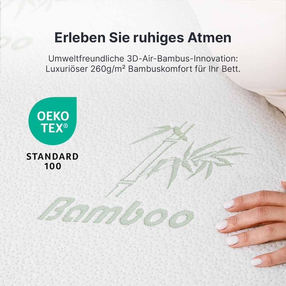 Thumbnail 3 de MKS.® Gel Topper 180x200 cm: 7 cm Gel-Memory-Schaum mit Bamboo-Bezug und Anti-Rutsch-System