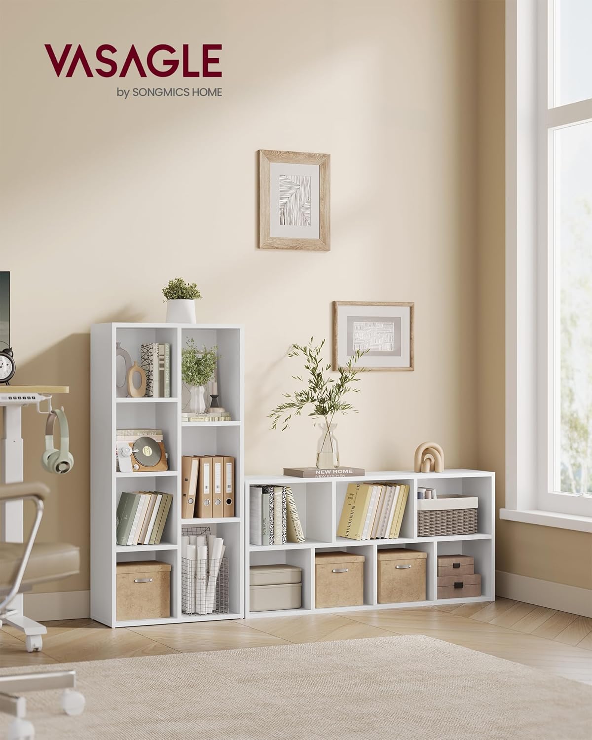 Detalle 2 de VASAGLE LBC27WT 24×50×106 cm Bücherregal