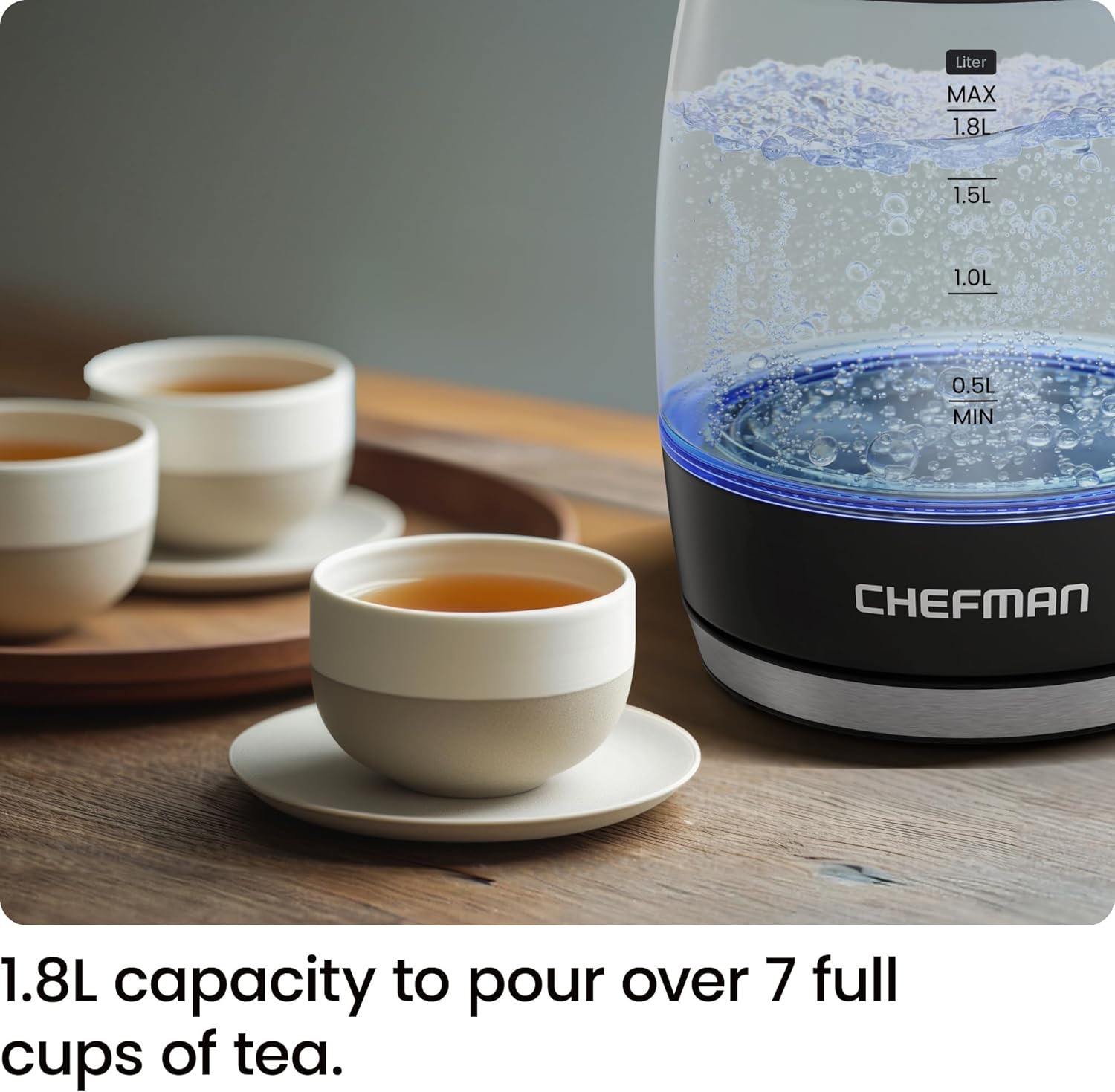 Detalle 2 de Chefman Electric Kettle 1.8L 3000W — Glass Kettle