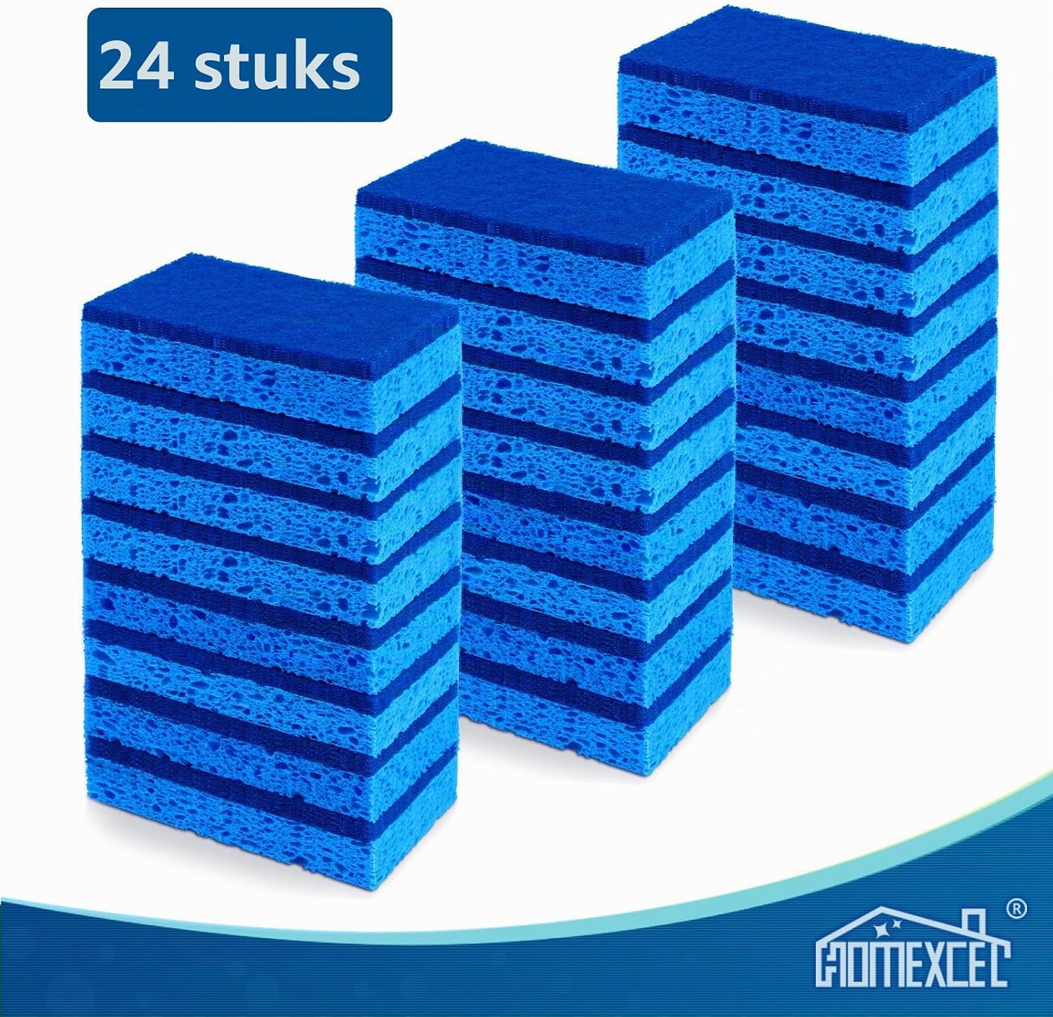 Thumbnail 6 de HOMEXCEL All-Purpose Scrubbing Dish Wand dubbelzijdige sponzen, 24 stuks