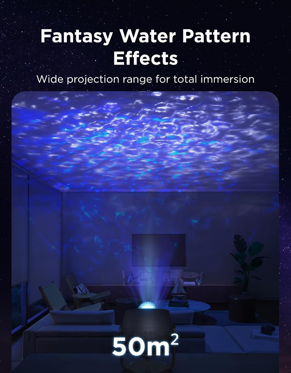 Detalle 2 de Govee Star Light Projector: Ocean Wave & Starry Night Functional Ambient Light