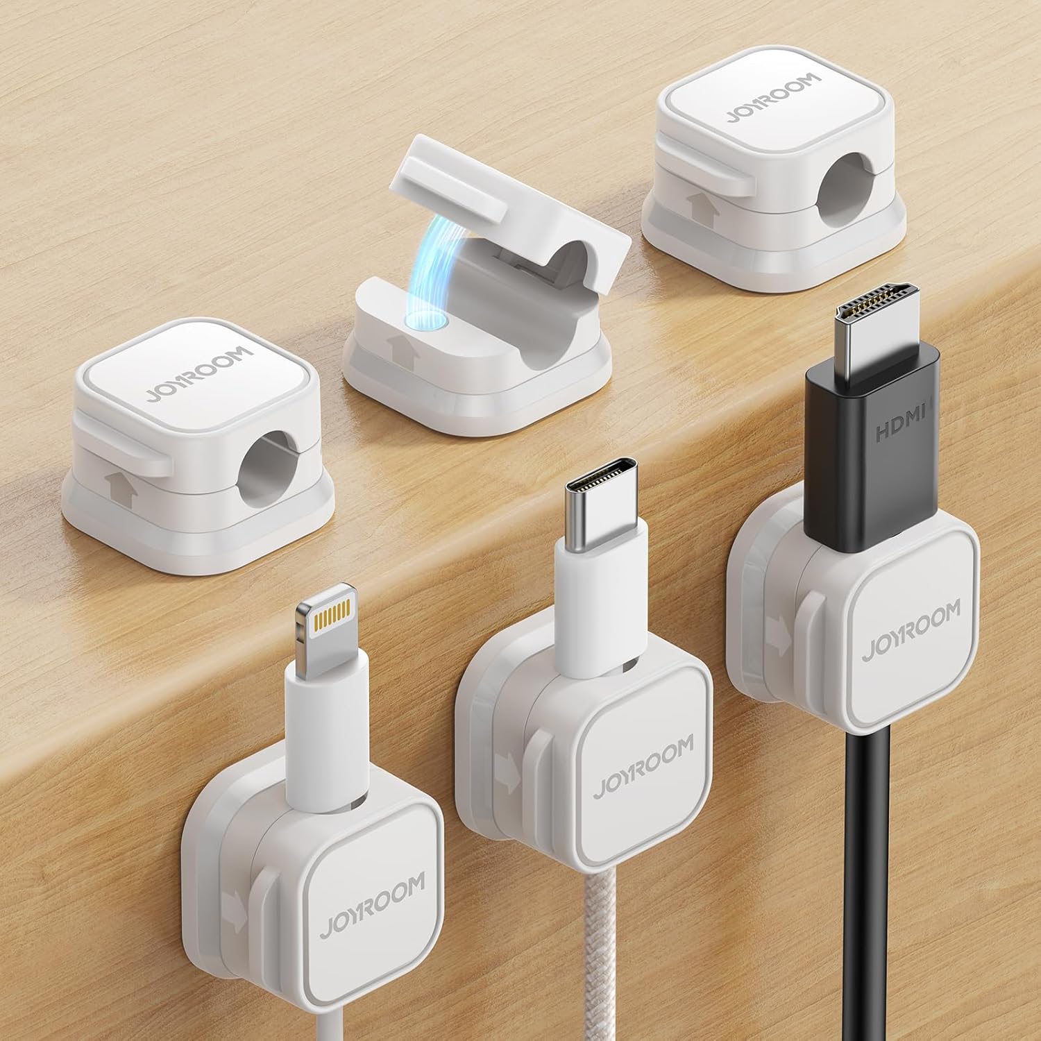 Detalle de JOYROOM 6er Kabelhalter Kabelclips 7,5 mm 🔌