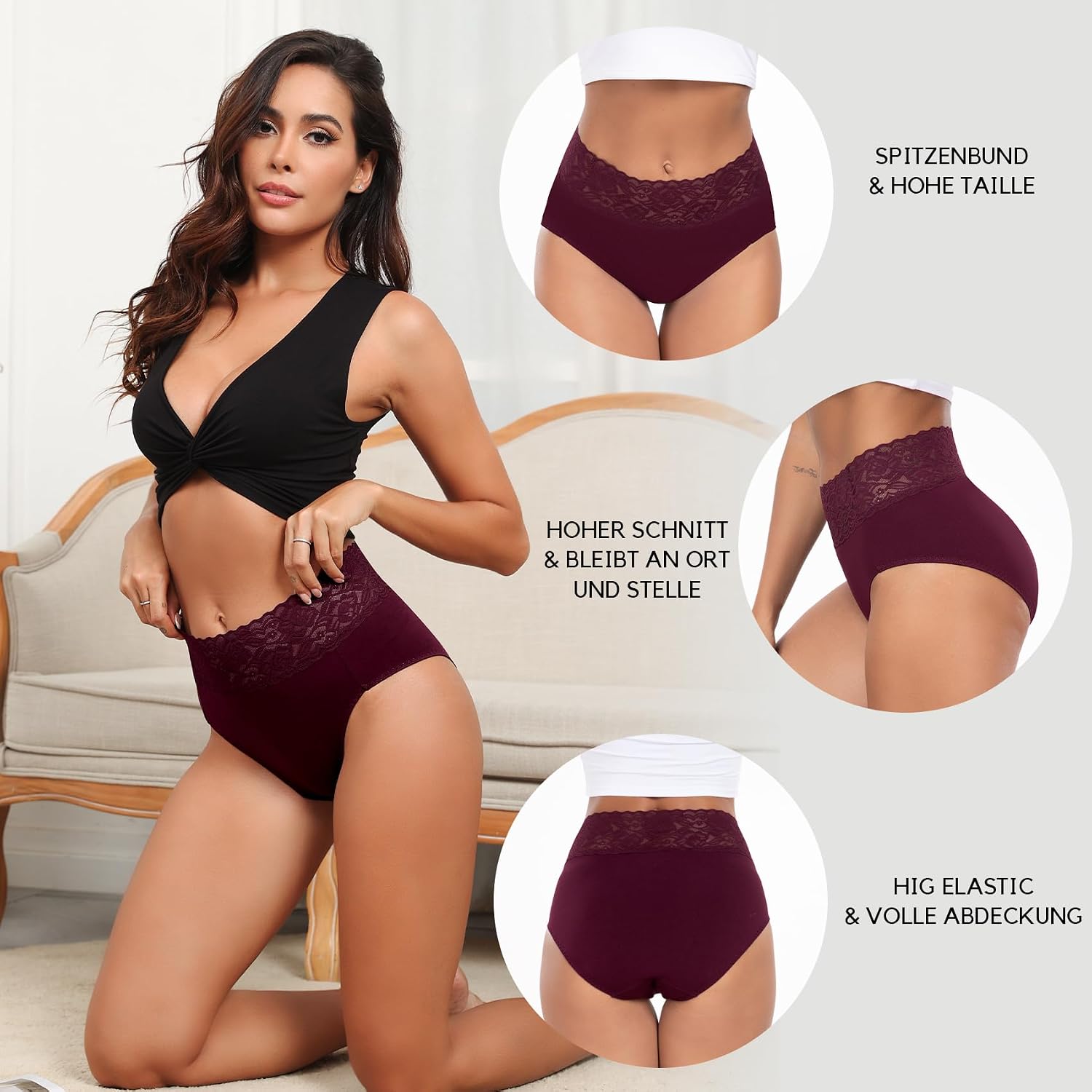 Thumbnail 2 de Wealurre Culotte Taille Haute Lot 5