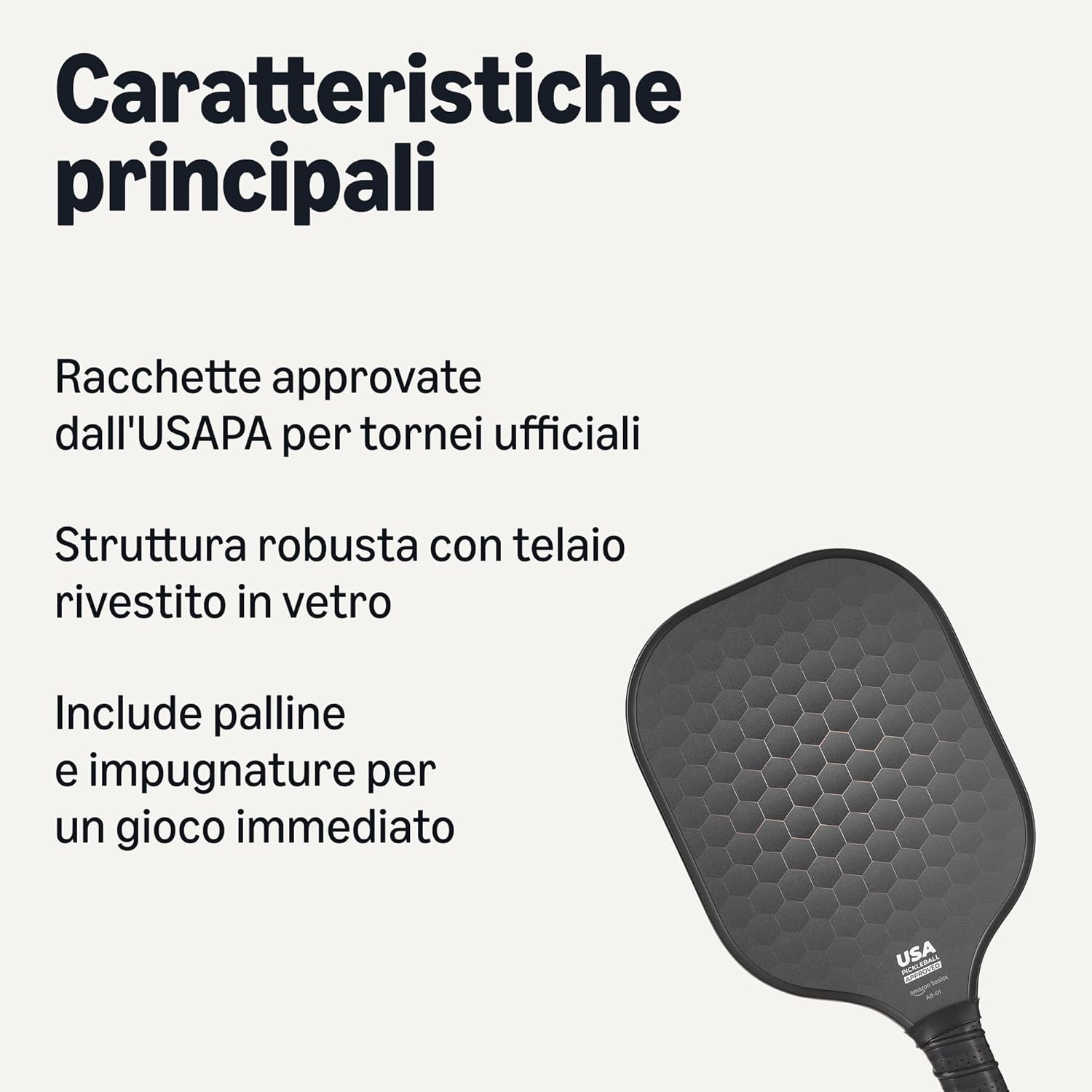 Thumbnail 1 de Amazon Basics Stealth racchette pickleball 12 mm