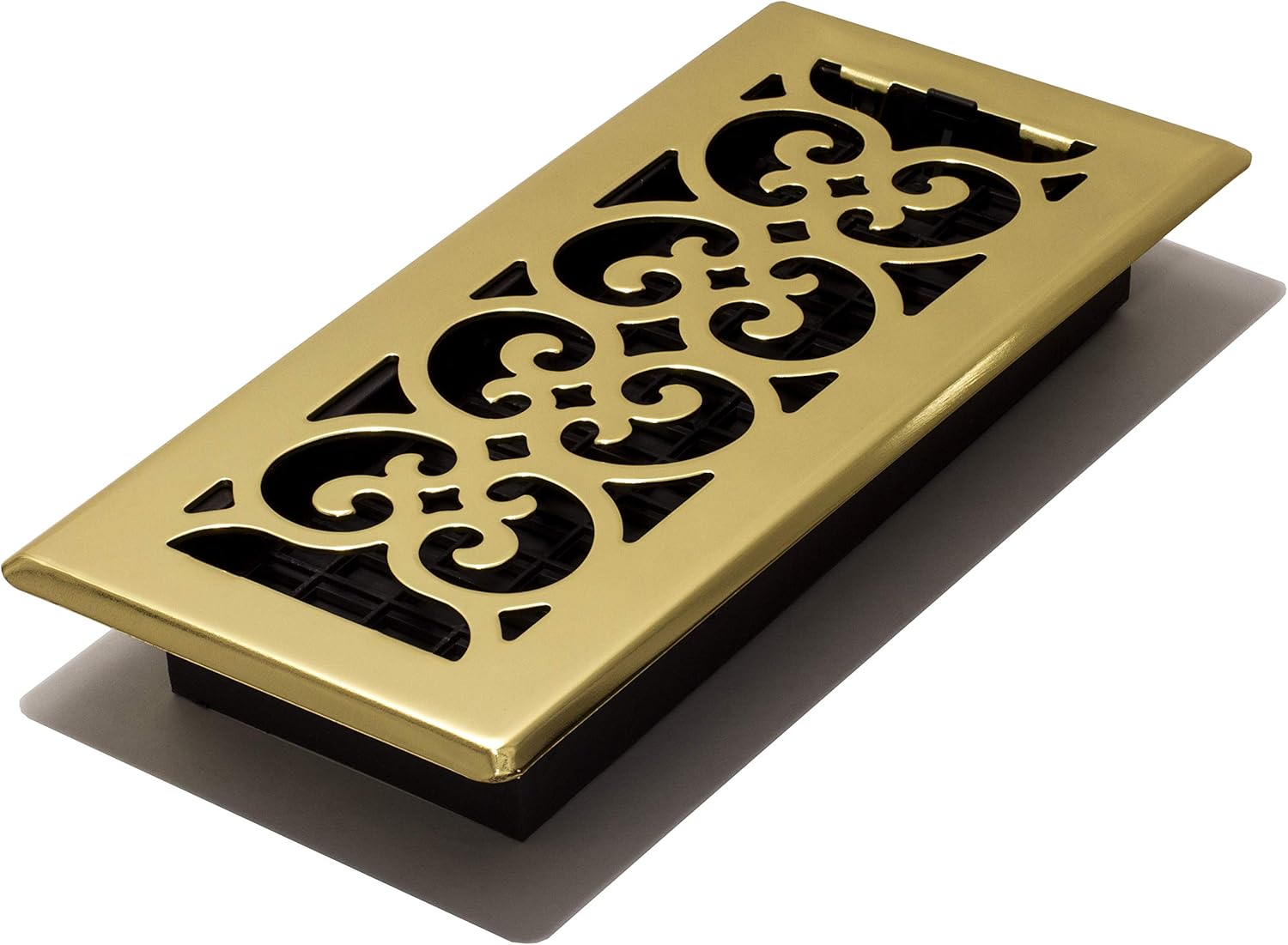Detalle de Decor Grates SPH410-NKL Scroll Floor Register, 4x10, Brushed Nickel Finish