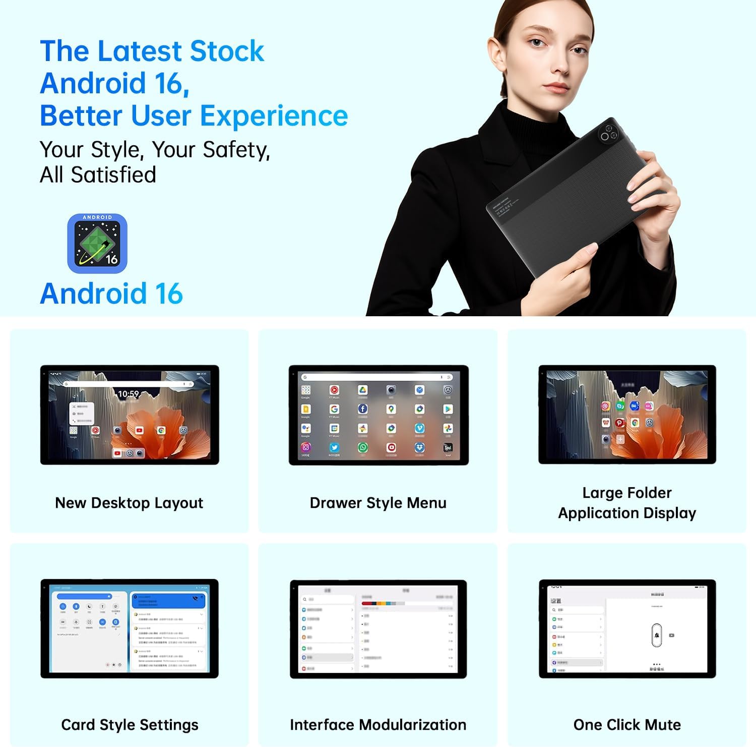 Thumbnail 2 de MUISOO Android 16 10.4-inch Tablet (20GB RAM + 64GB ROM, WiFi 6) – 5000mAh, Dual Cameras, Widevine L1