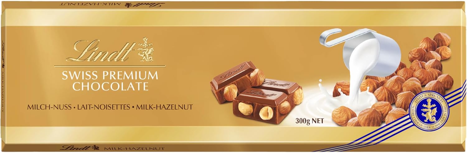 Detalle de Lindt Maxi Tablette Lait Noisettes 300 g 🍫