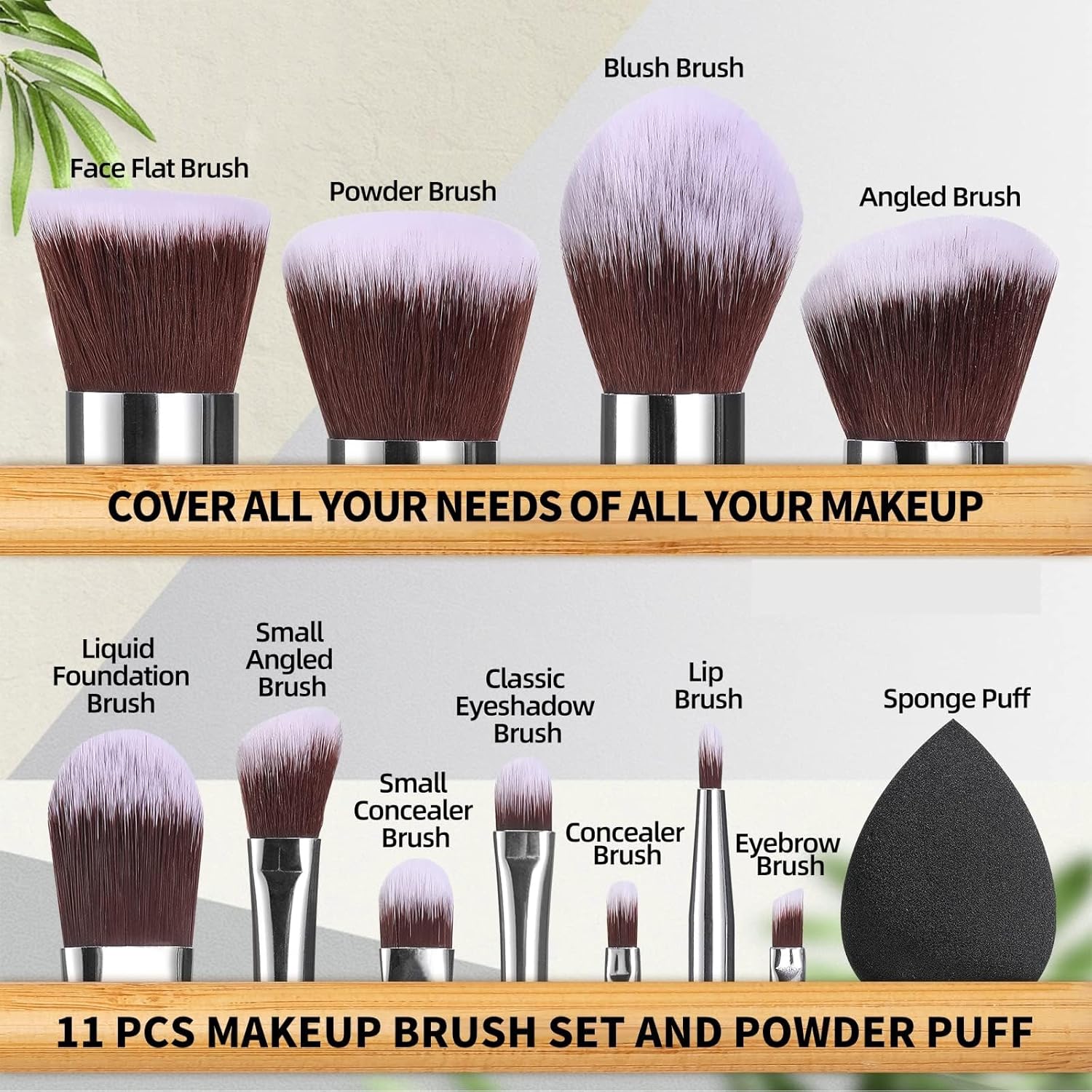 Thumbnail 2 de BS-MALL Bamboo 11 Makeup Brush Set