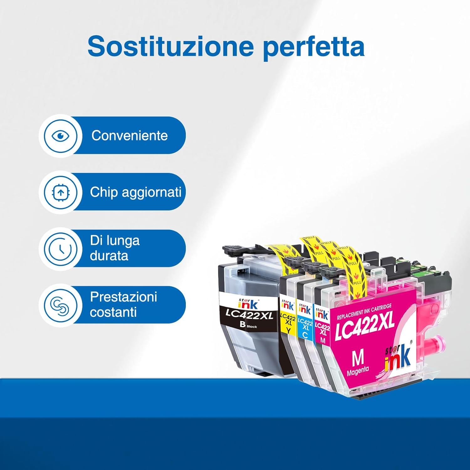 Thumbnail 1 de Starink LC422XL LC-422VALXL: cartucce d'inchiostro compatibili per Brother LC422XL (4 pezzi, Nero Ciano Magenta Giallo)