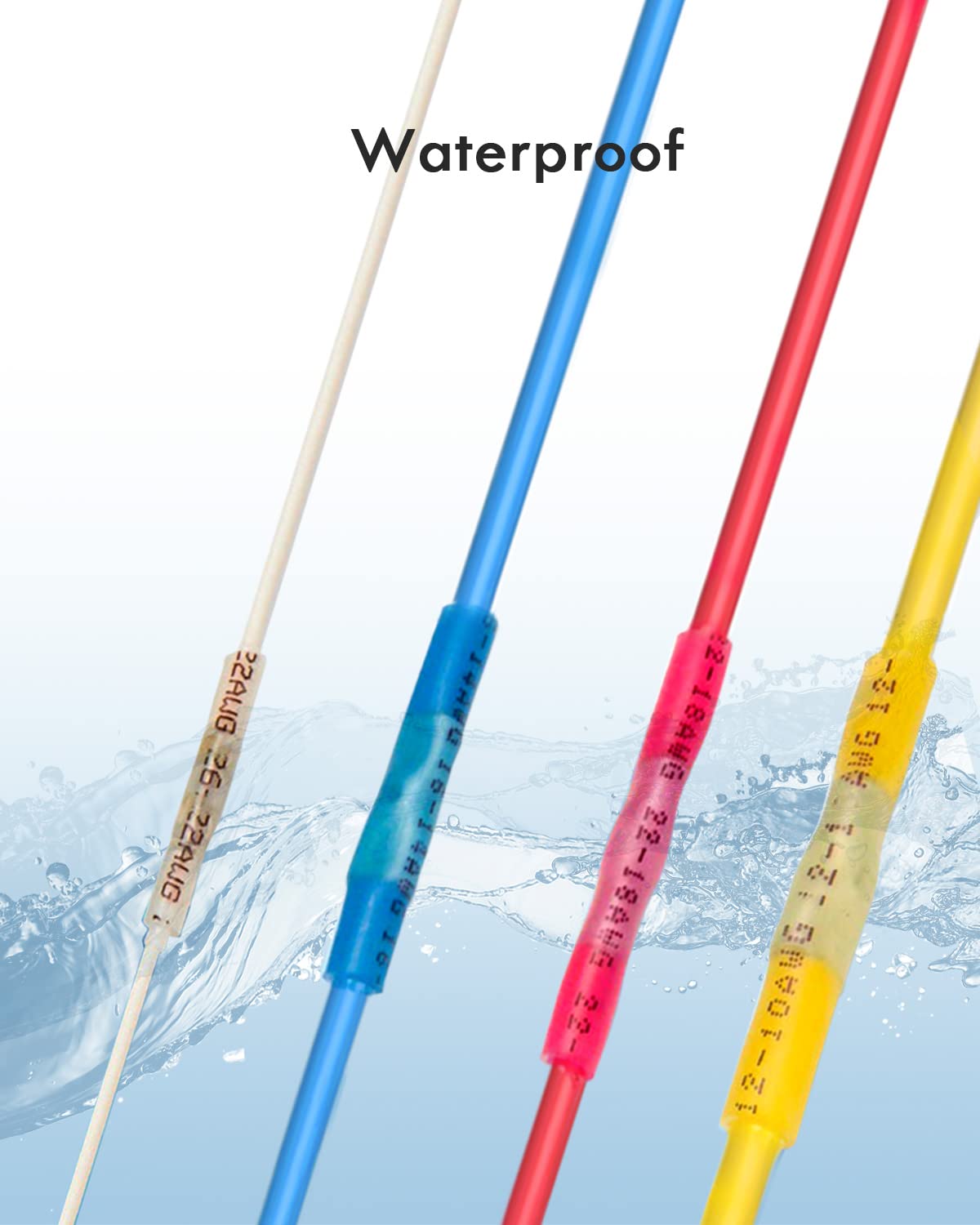 Detalle de Gorffy Stoßverbinder 220 Stück – Schrumpfverbinder Set 26-10 AWG, wasserdicht, farbcodiert