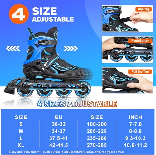 Detalle 2 de 2PM SPORTS Brice pattini in linea regolabili per bambini 🛼