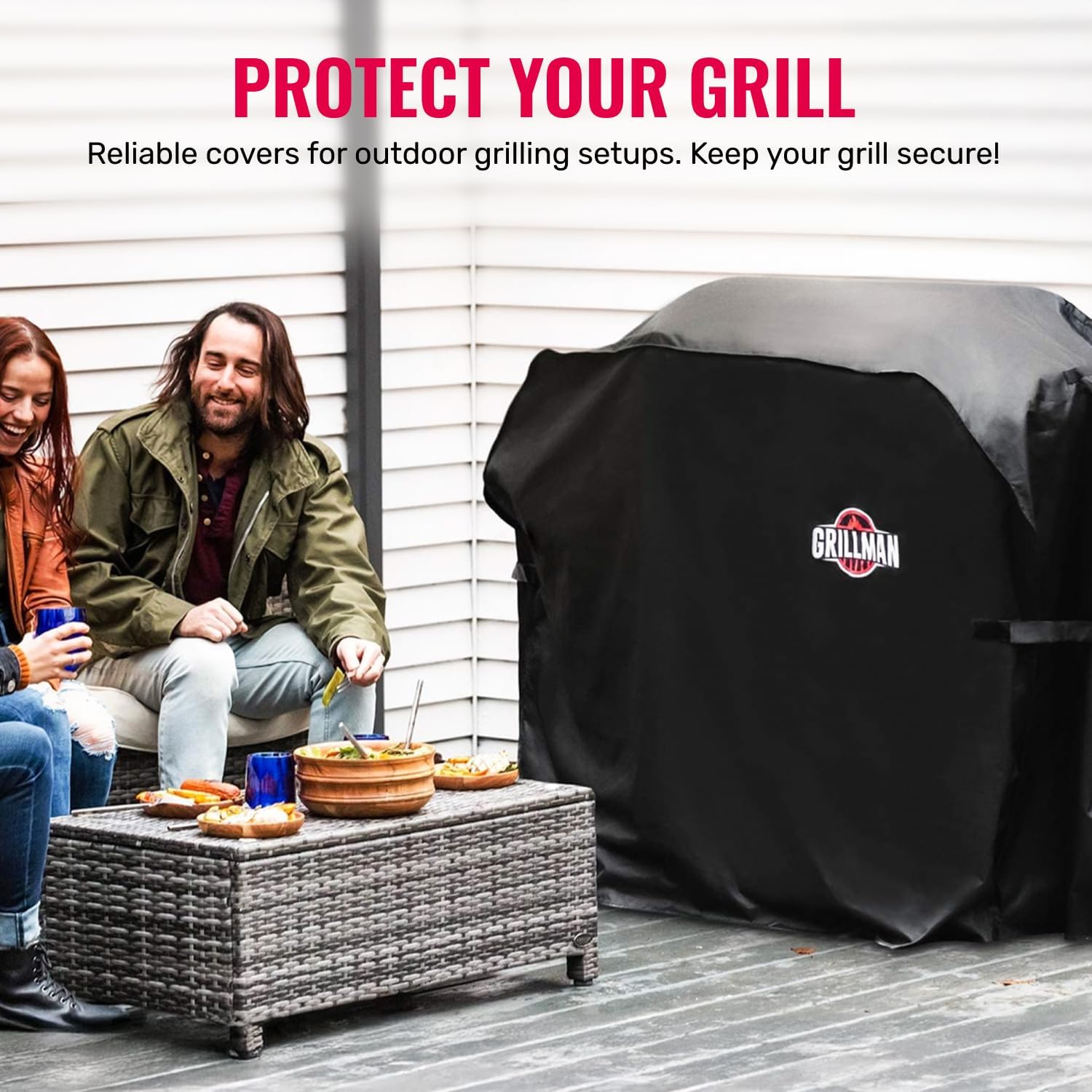 Detalle de Grillman Premium BBQ Grill Cover — 64 x 24 x 48 inches, Rip-Proof & Waterproof