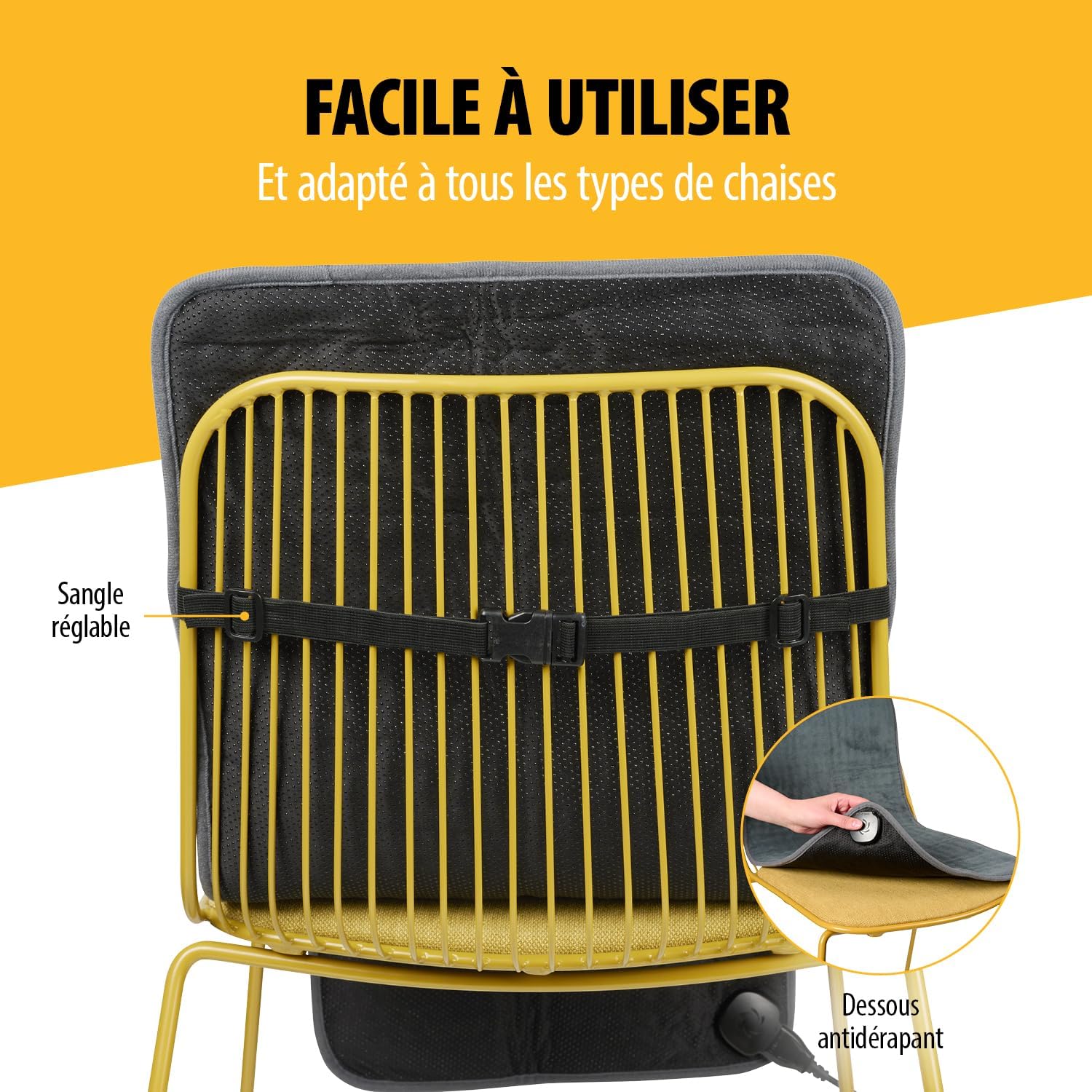 Detalle de Tristar BW-4772 Couverture Chauffante pour Chaise – 6 niveaux, arrêt automatique et télécommande amovible