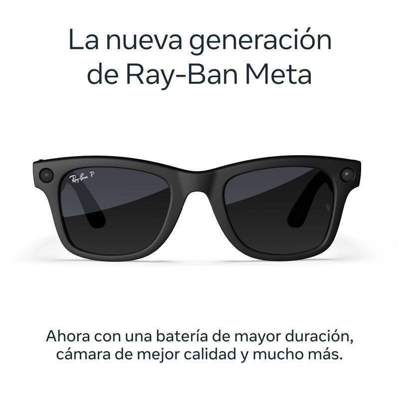 Detalle de Meta Ray-Ban Wayfarer Gen 2: Gafas Inteligentes con Cámara 12 MP y Traductor Integrado