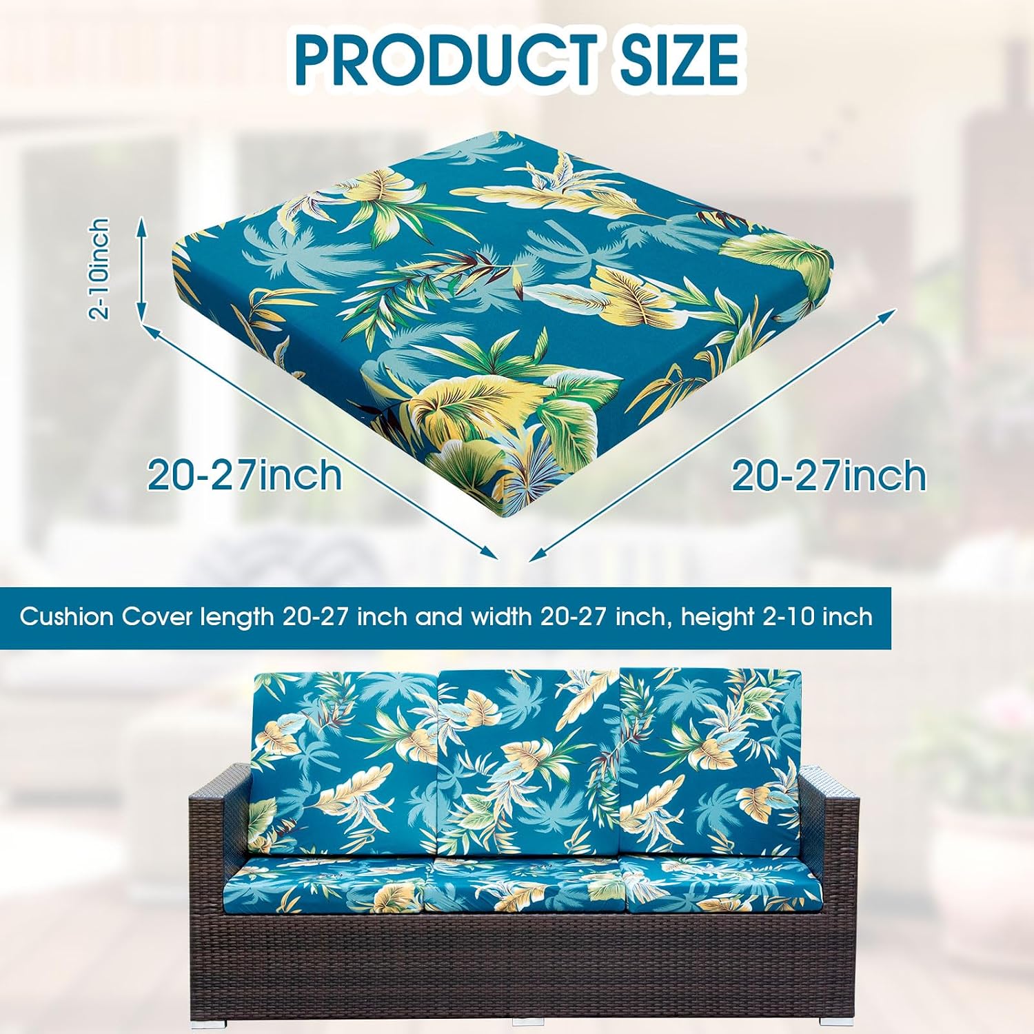 Thumbnail 1 de LiveGo Patio Stretch Sofa Cushion Cover Replacement (2, Venus) – Elastic Outdoor Cushion Slipcover