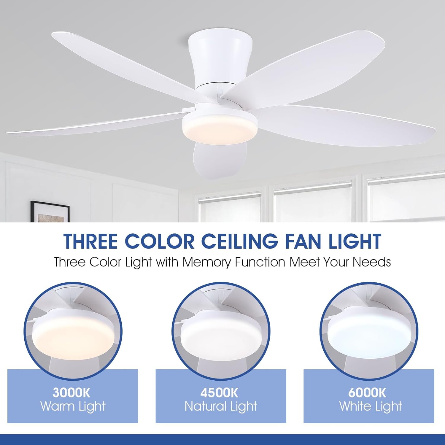 Thumbnail 2 de Deckenventilator mit Beleuchtung 106 cm – LED, App & Fernbedienung