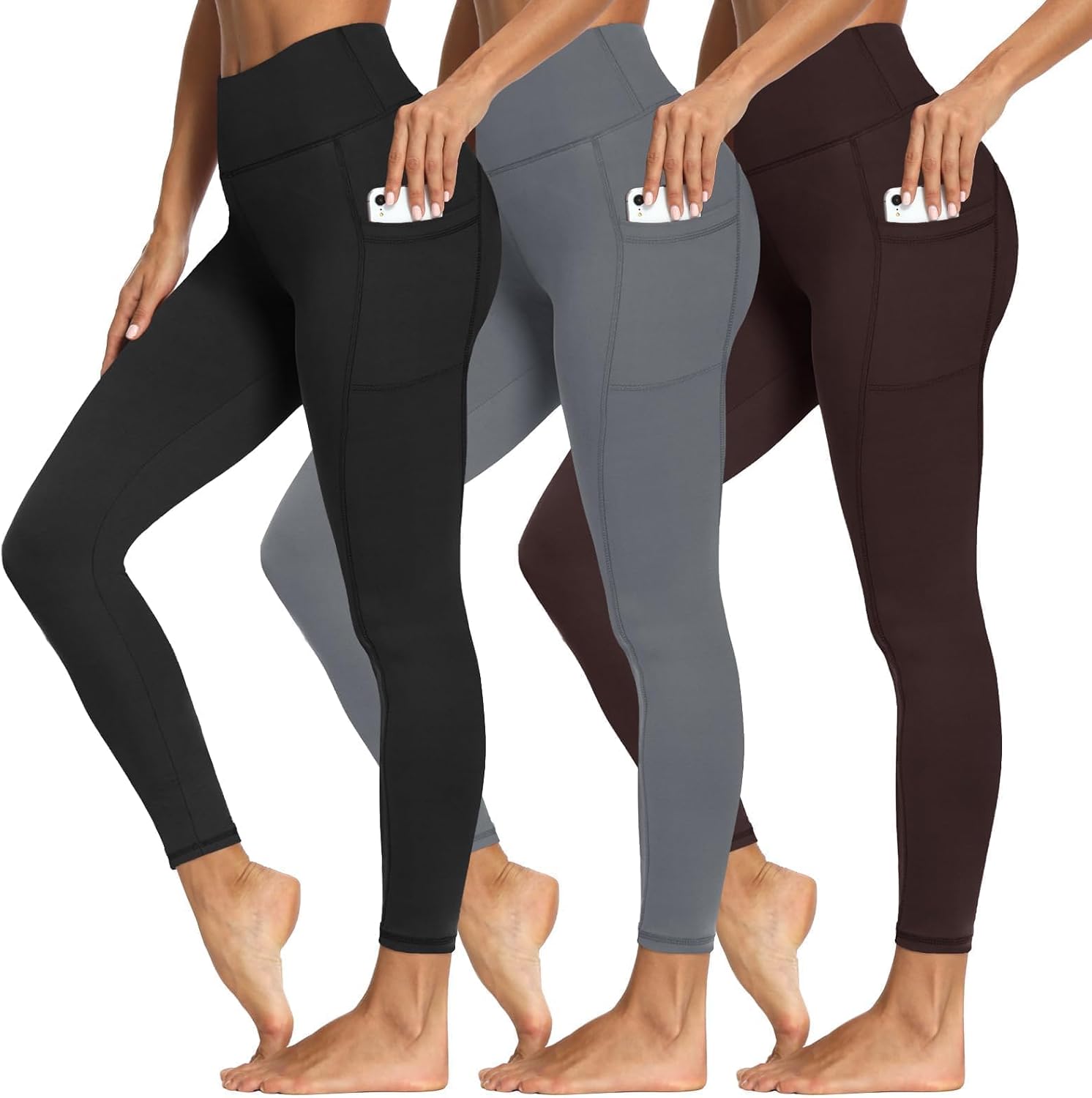 Detalle de 3 Packs Women's Leggings with Pockets ⚙