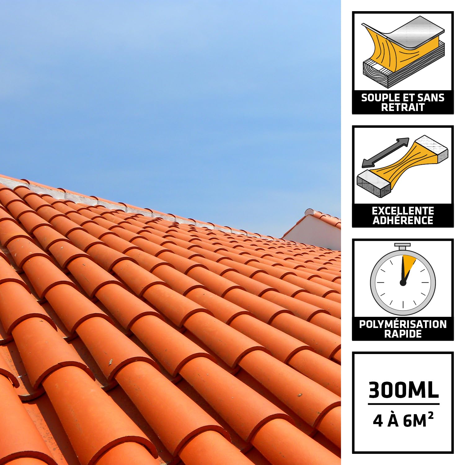 Thumbnail 1 de Sikaflex-155 Fixotuile Purform – Mastic-colle souple polyuréthane pour tuiles (12 cartouches de 300 ml)