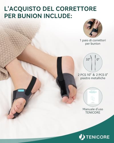 Detalle 2 de TENICORE Alluce Valgo Correttore Aste Regolabili: comfort e correzione delicata
