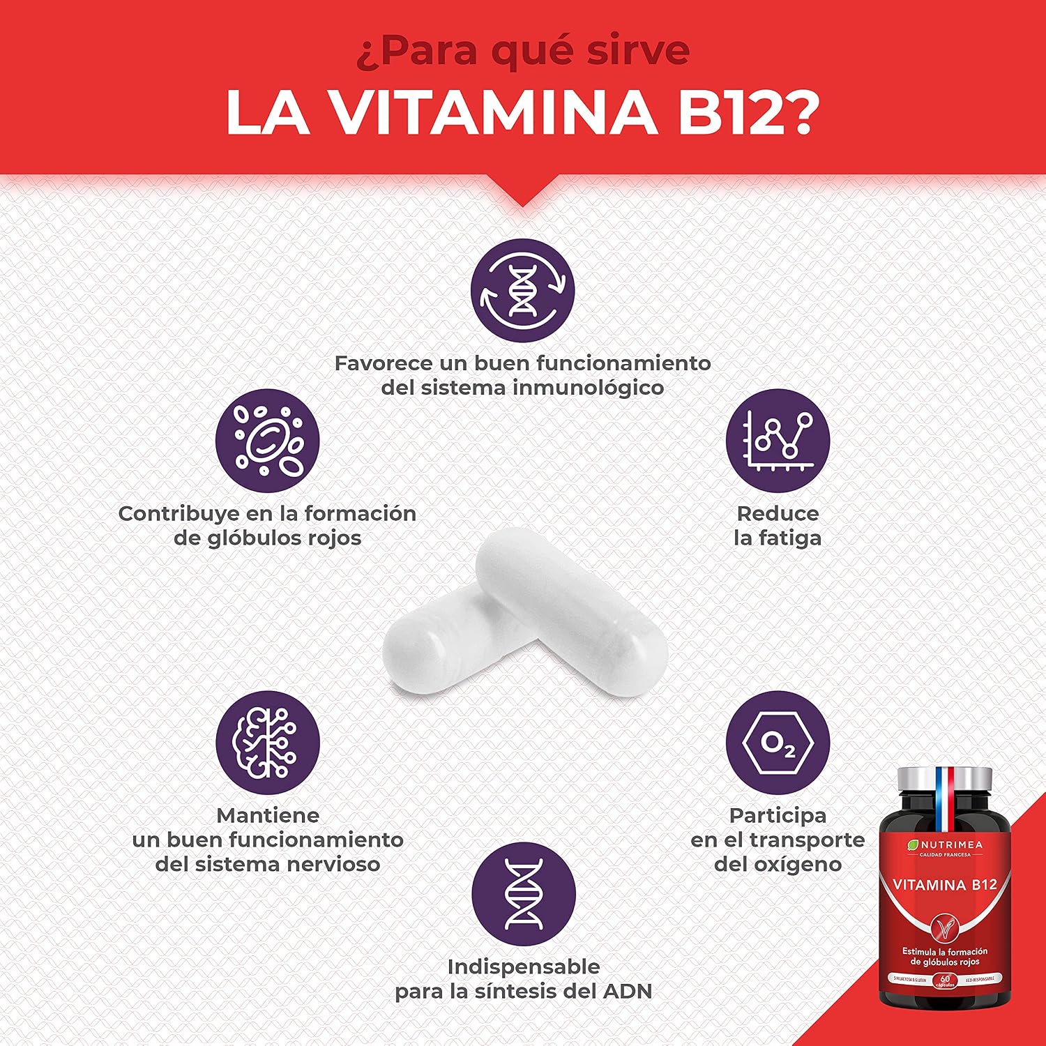 Detalle 2 de Vitamina B12 1000 mcg Vegano cianocobalamina