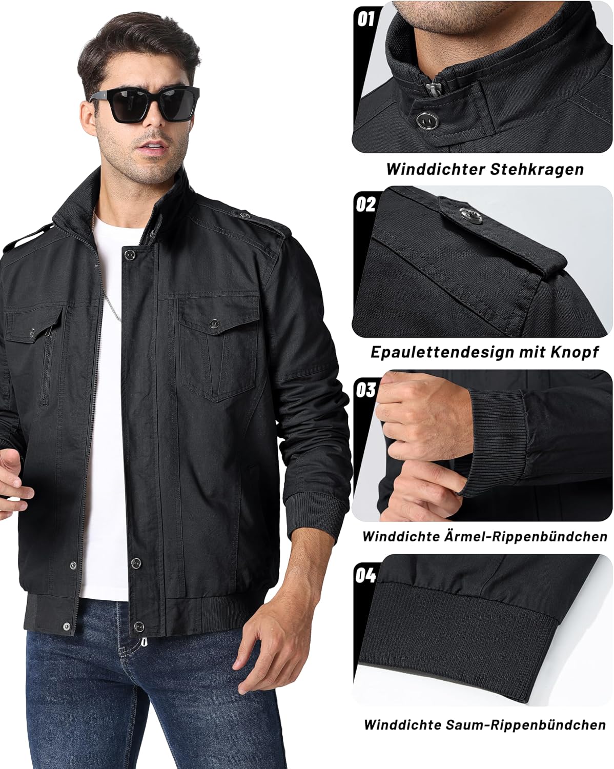 Thumbnail 1 de MAGCOMSEN Übergangsjacke Herren Winddichte Cargo Outdoorjacke